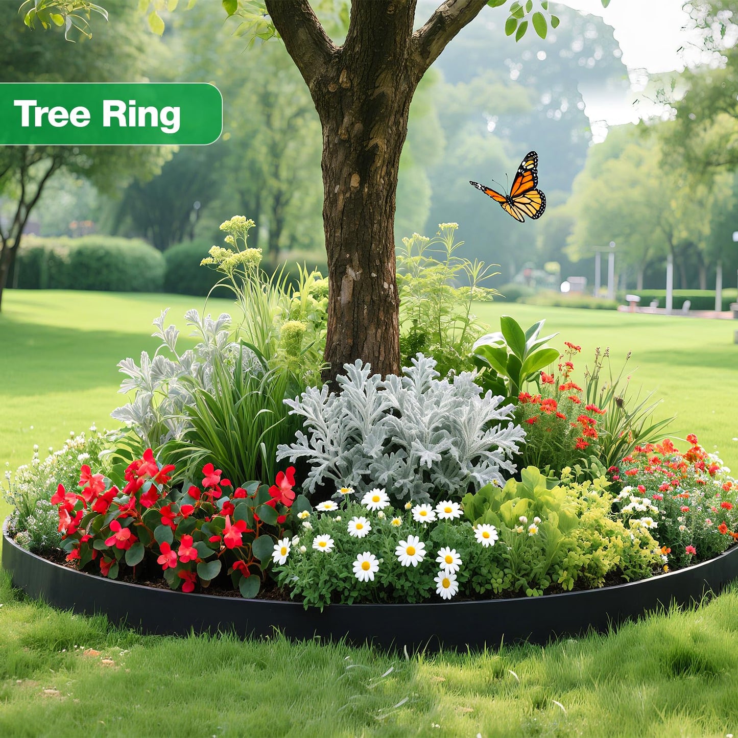 MIXC Garden Edging Border, 100FT 2 Inch Tall Plastic Landscape Edging with 150 Stakes, Flexible Tool-Free Lawn Border for Yard, Flower Bed & Landscaping