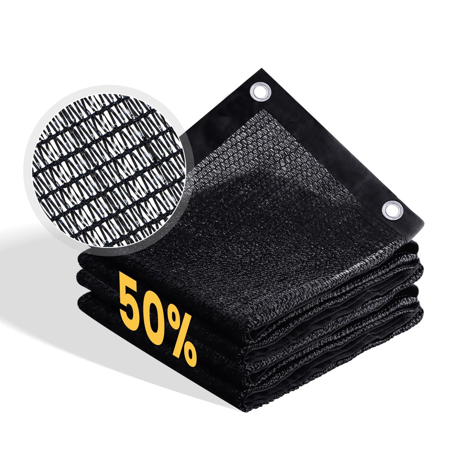 VICLLAX 50% Shade Cloth, 6x8FT Durable Black Mesh Trap with Every 3 FT Grommet, Sun Shade Fabric Netting for for Plants Cover, Greenhouse, Chicken Coop, Barn Kennel, Garden Patio