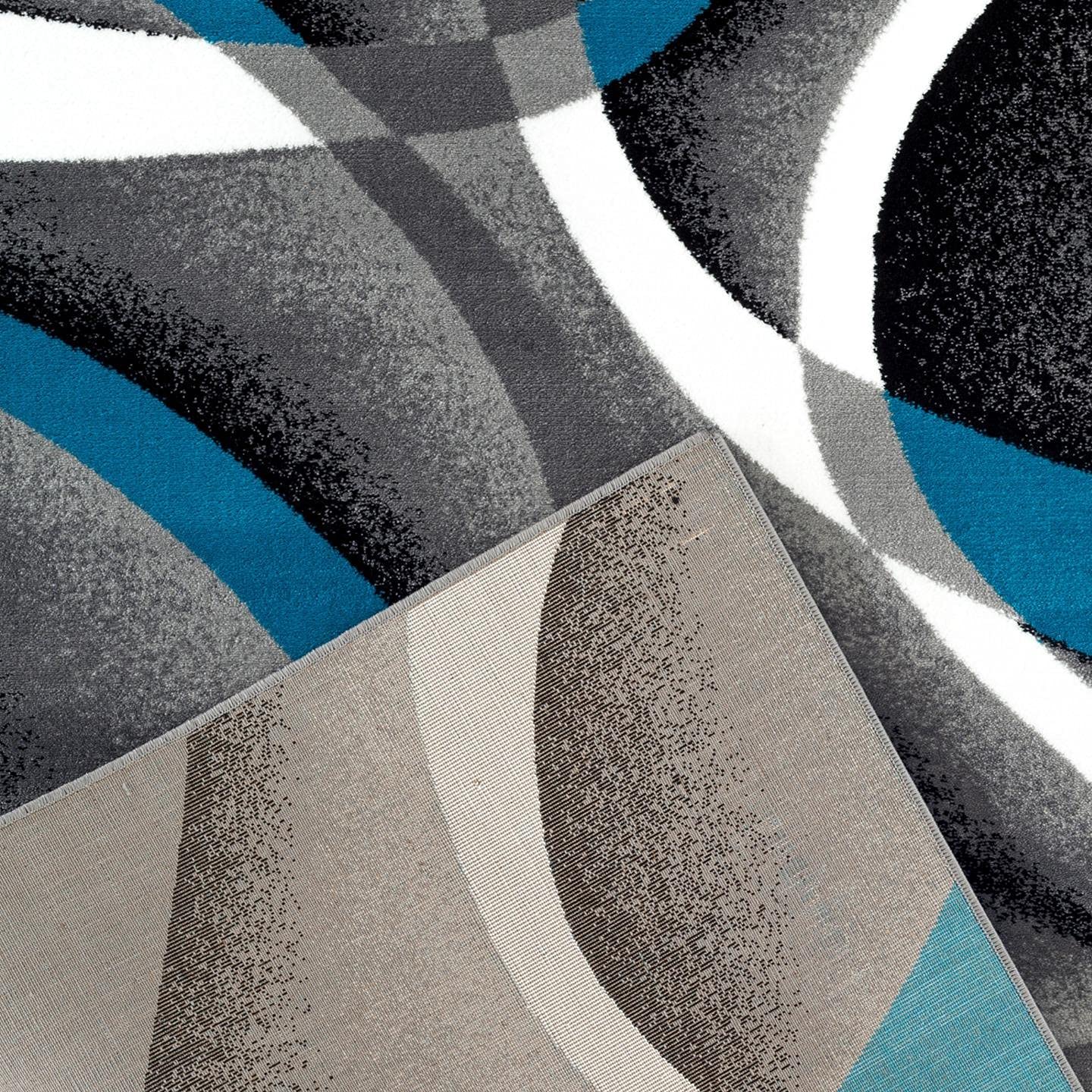 2305 Geometric Abstract Turquoise 5x7 Area Rugs for Living Room
