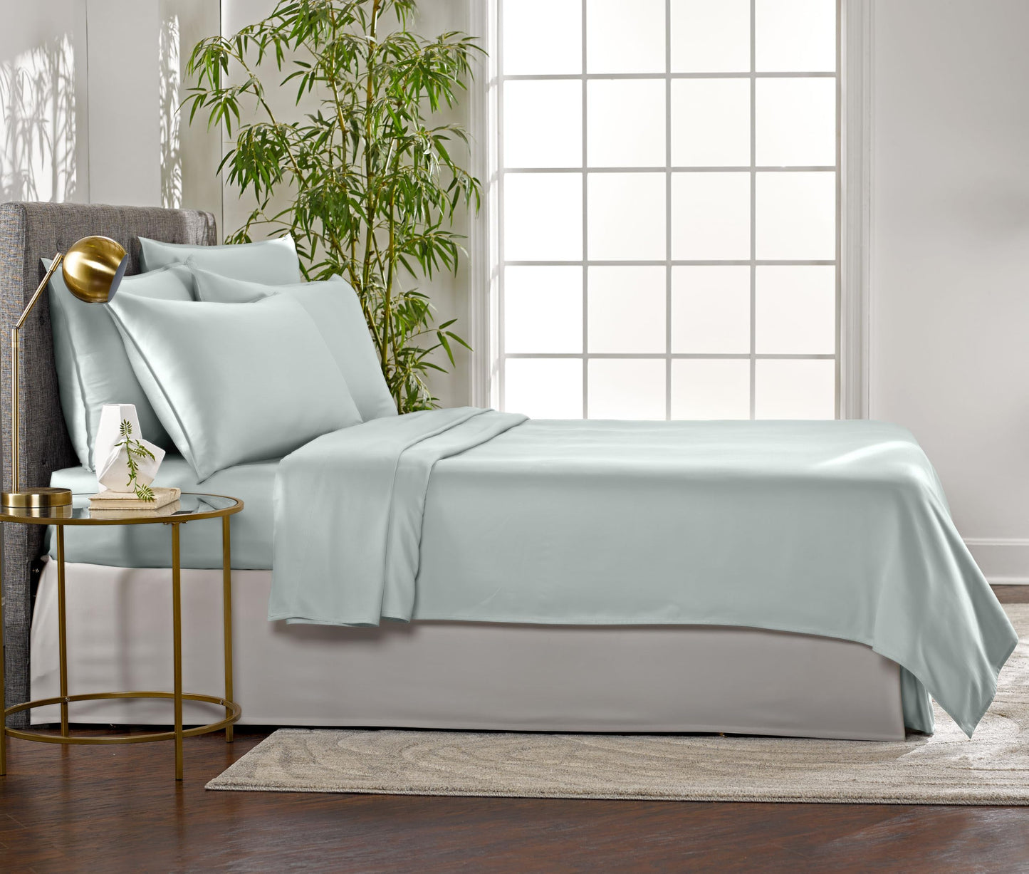 Pure Bamboo Full Sheets, Genuine 100% Organic Viscose Derived from Bamboo Bed Sheet Set, Luxuriously Soft & Cooling, Double Stitching, 2 Year Quality Promise (Full, Sea Glass)