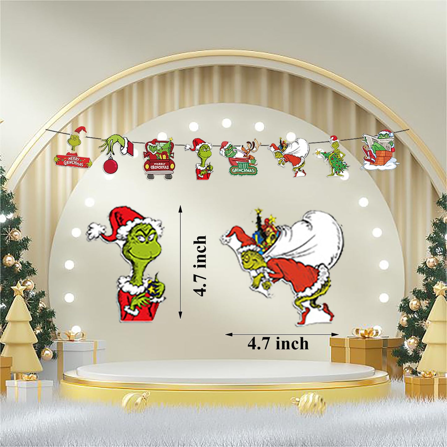 33pcs Christmas Balloons Decoration Set,Xmas Theme Party Balloons Decorations,Red Green Balloons,Christmas Banners,Card Placement Kit