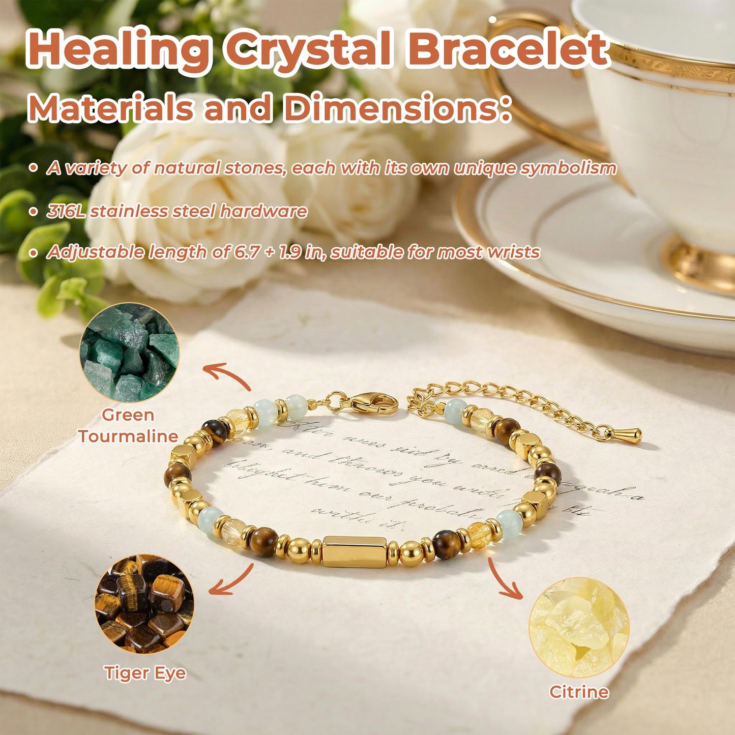 QINJIEJIE Good Luck Bracelet Gifts for Women Lucky Green Aventurine Crystal Green Beaded Bracelet Healing Bracelets for Women Friends Mom Coworkers
