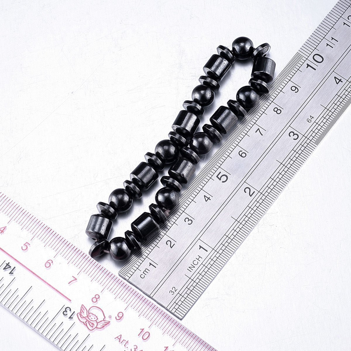 VIKI LYNN 2 Pcs Hematite Magnetic Bracelets for Women and Men Hematite Magnetic Stone Beads Adjustable Magnetic Bracelet Wristband Dainty Jewelry Gift for Mom, Dad, Wife, Friend, Couple
