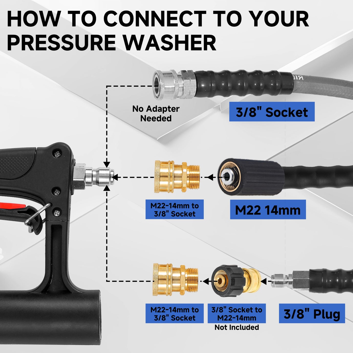 RIDGE WASHER 18’’ Pressure Washer Surface Cleaner, Surface Cleaner with Dual Handle, 4500 PSI Power Washer Surface Cleaners with Wheels for Cleaning Driveways, Sidewalks, Patios