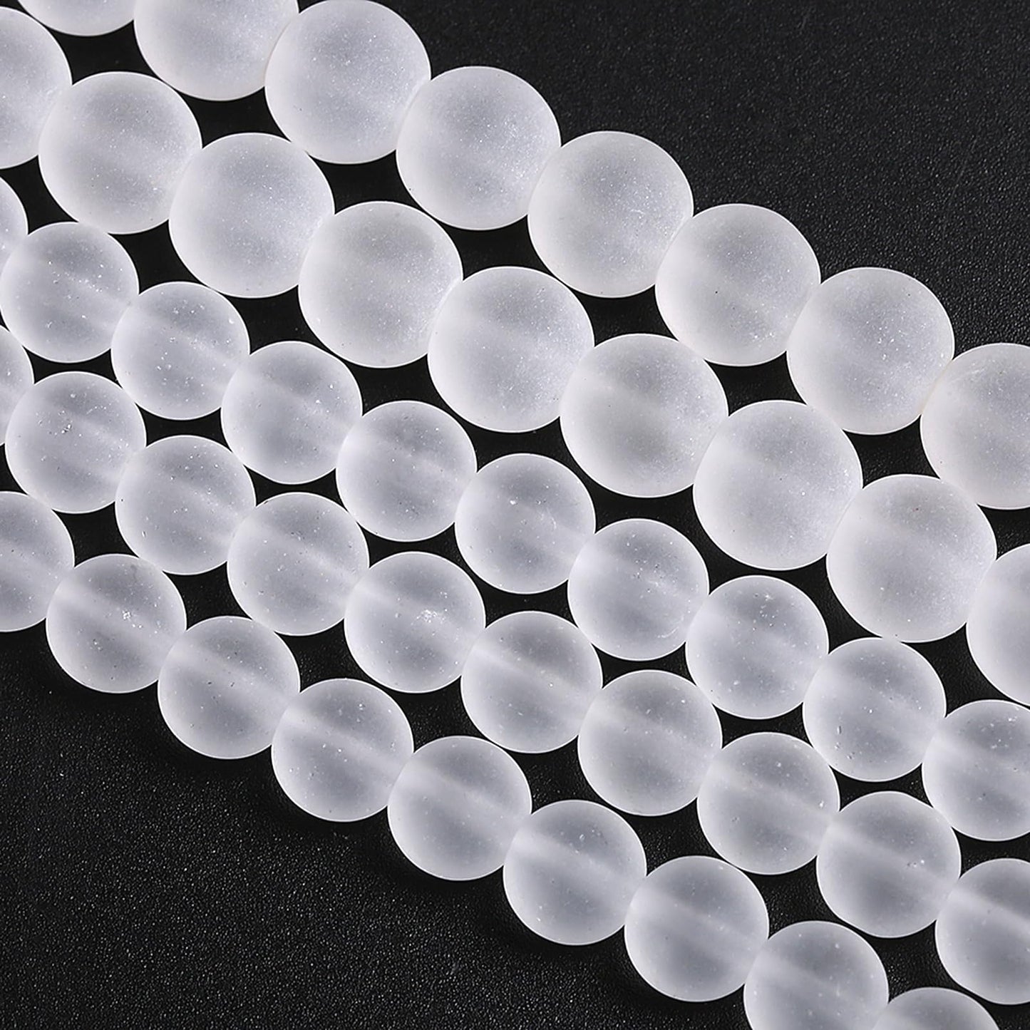 8MM 46PCS Matte White Glass Spacer Loose Beads for Jewelry Making DIY Bracelet Necklace