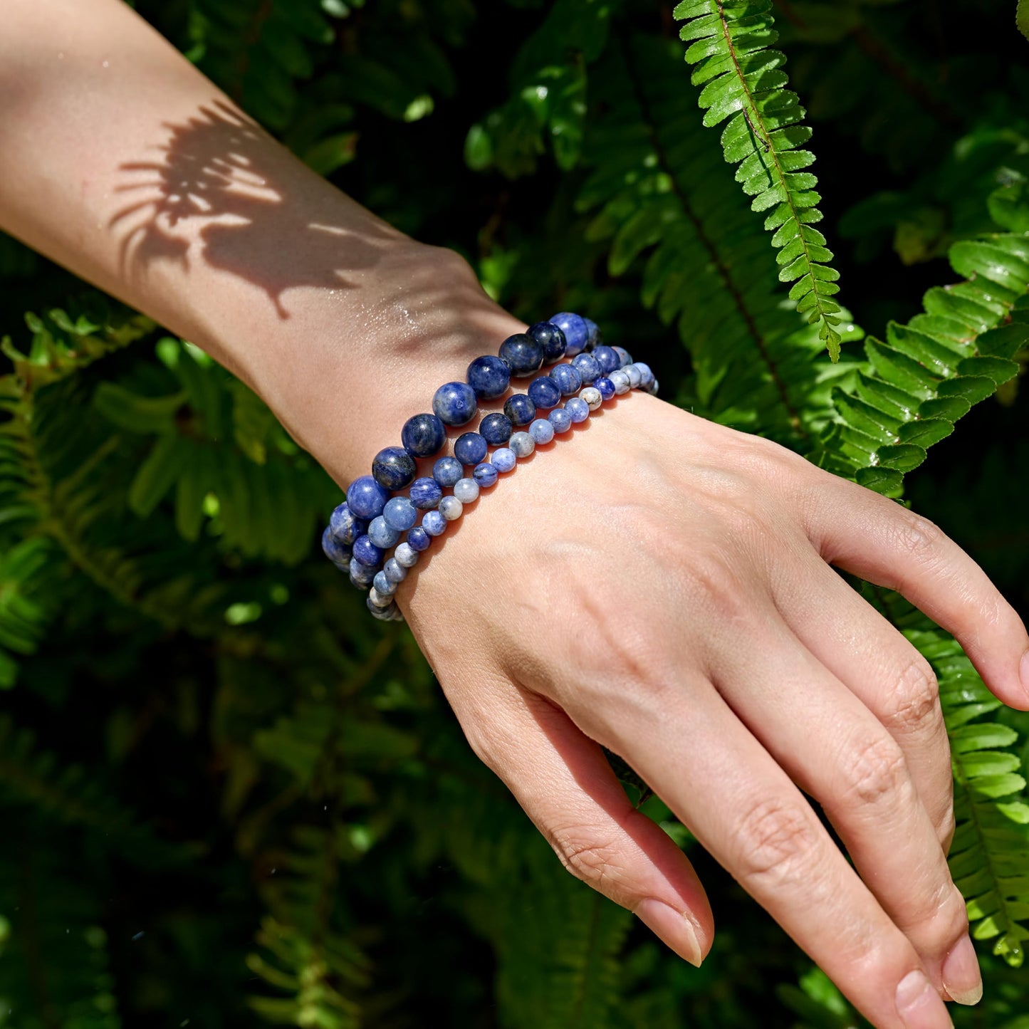 Bivei Sodalite-Clear Insight & Authenticity-4mm Beaded Bracelets for Women Handmade Semi Precious Natural Stone Stretch Elastic Jewelry Yoga Protection Gifts