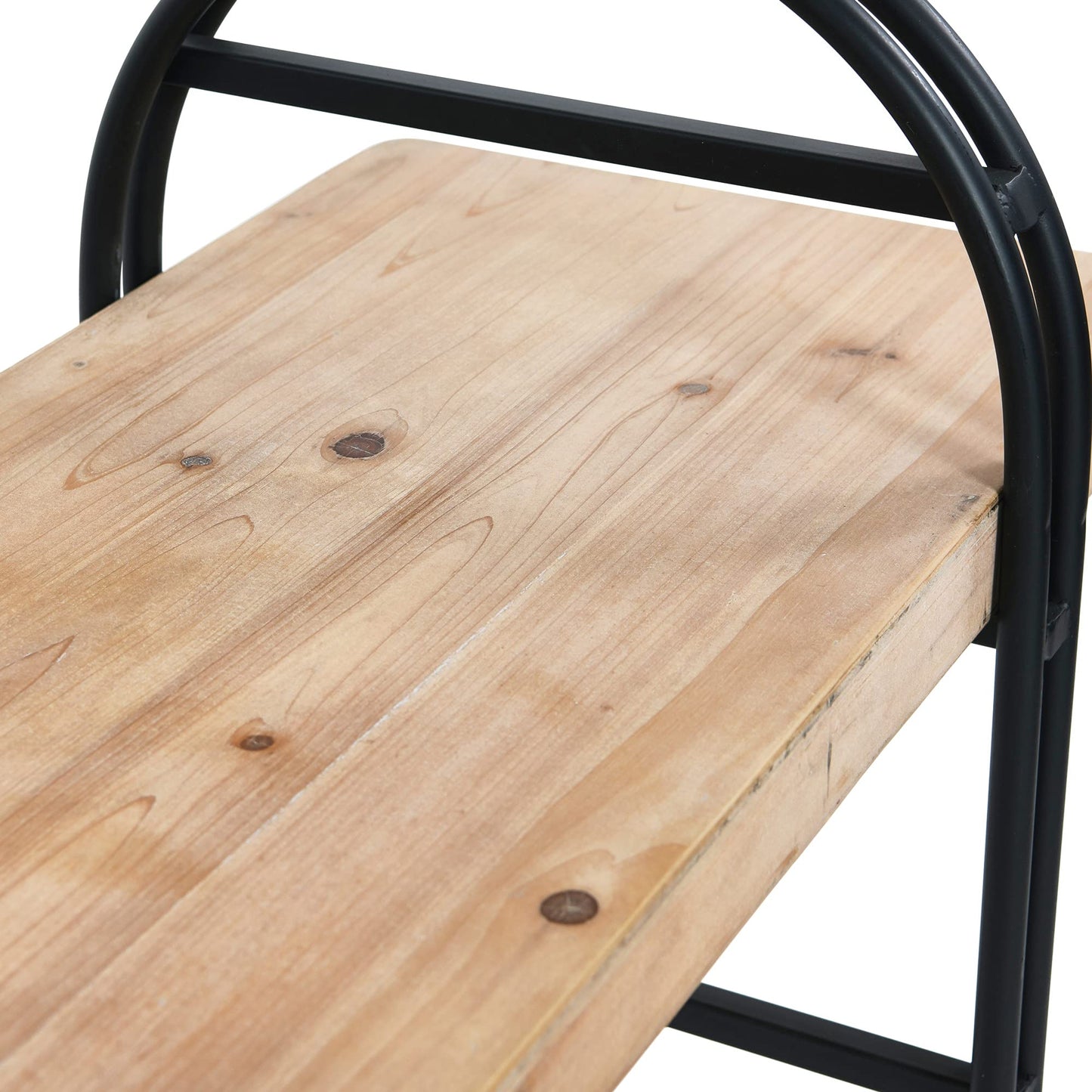 Main + Mesa Eitri Wood and Metal Bench, Driftwood