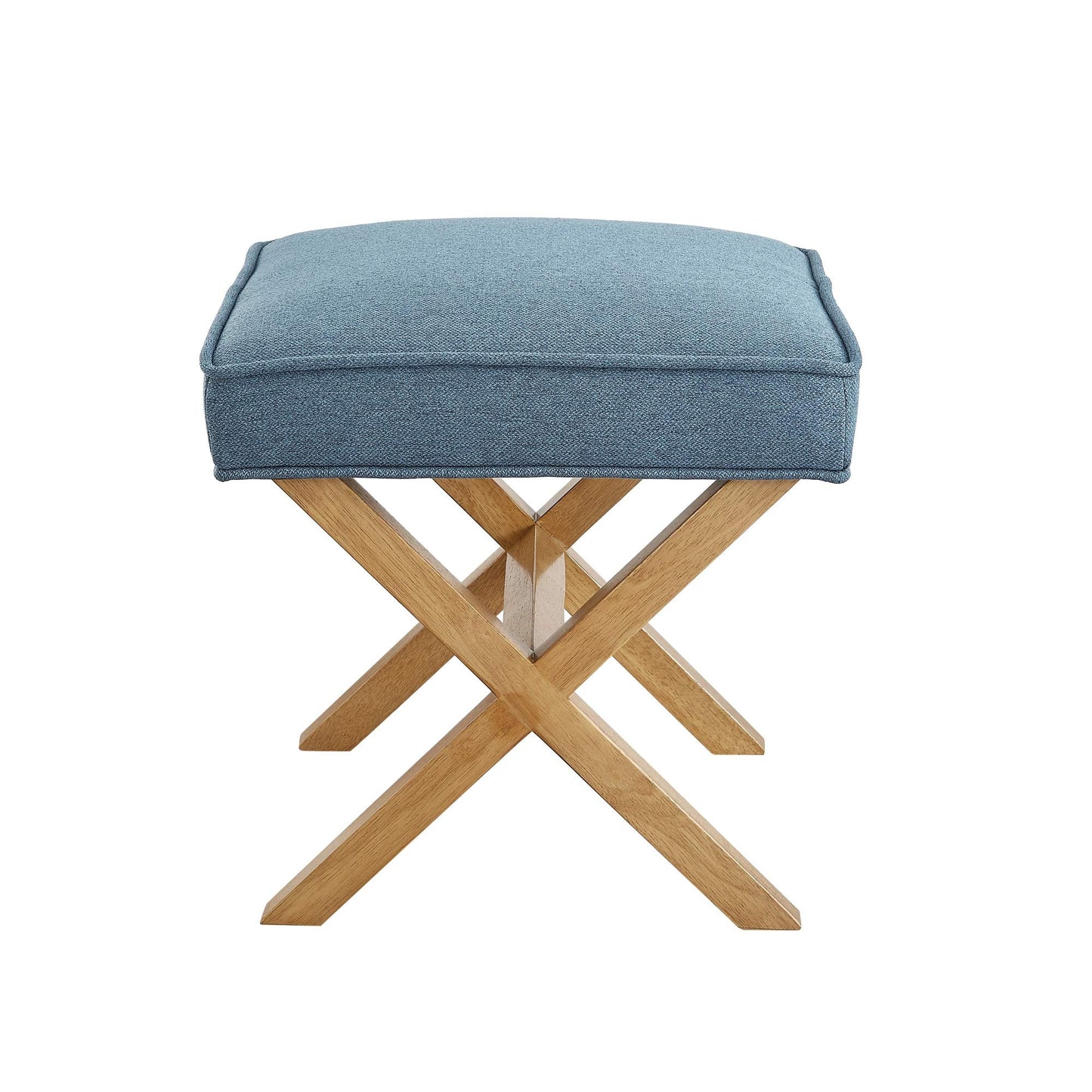 Amazon Brand – Rivet Mid-Century Modern X Stool Ottoman Chair, 20" W, Indigo - Amazon Vine