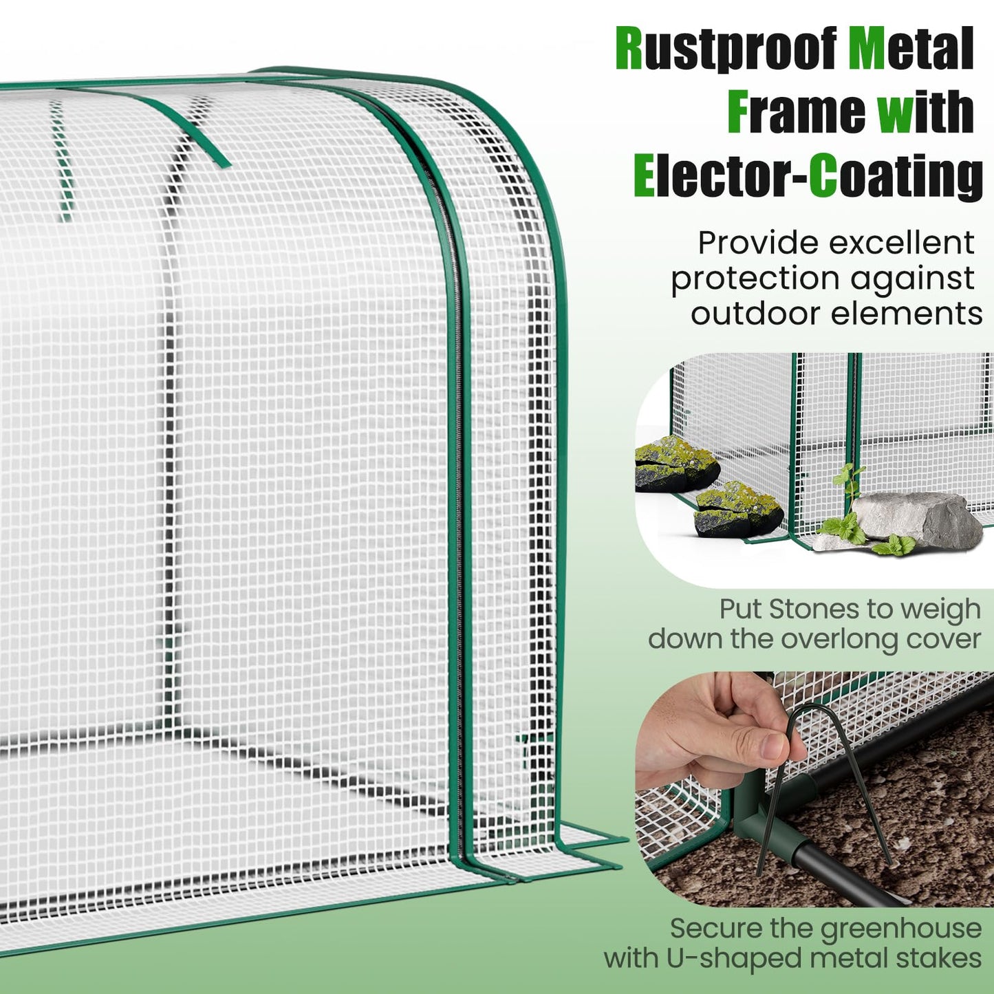 Giantex Raised Garden Bed with Cover, Wood Elevated Planter Box with Legs & Mini Greenhouse, Waterproof Sun-Protective PE Green House Cover, Outdoor Use for Fruit Vegetable Flower Herb (White+Natural)