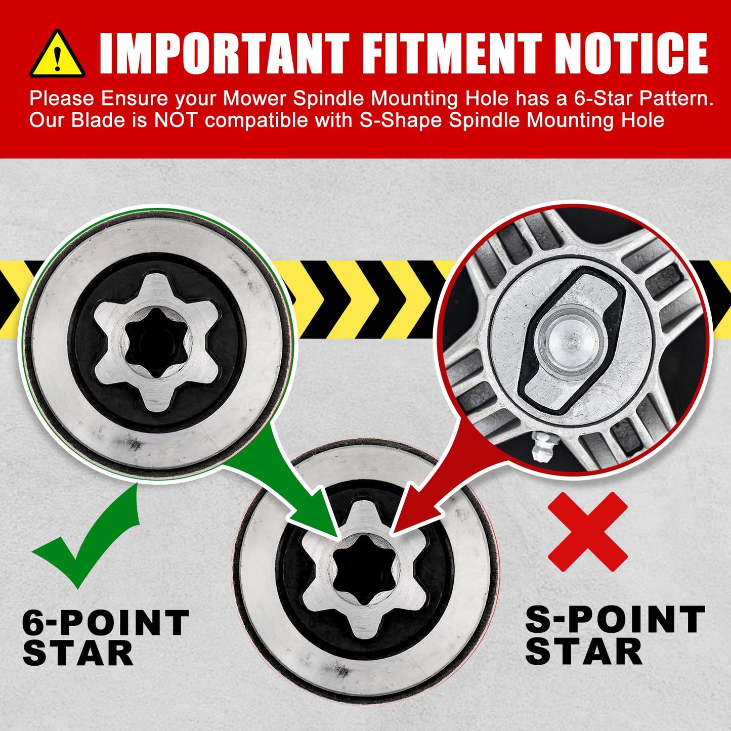 Grasscool 942-04244A Mower Blades for Cub Cadet Enduro 46 inch Zero Turn Lawn Tractor XT1-46 XT1 LT46 (2009-2023) with 6-Star Mounting Pattern Replace 942-04290 High-Lift