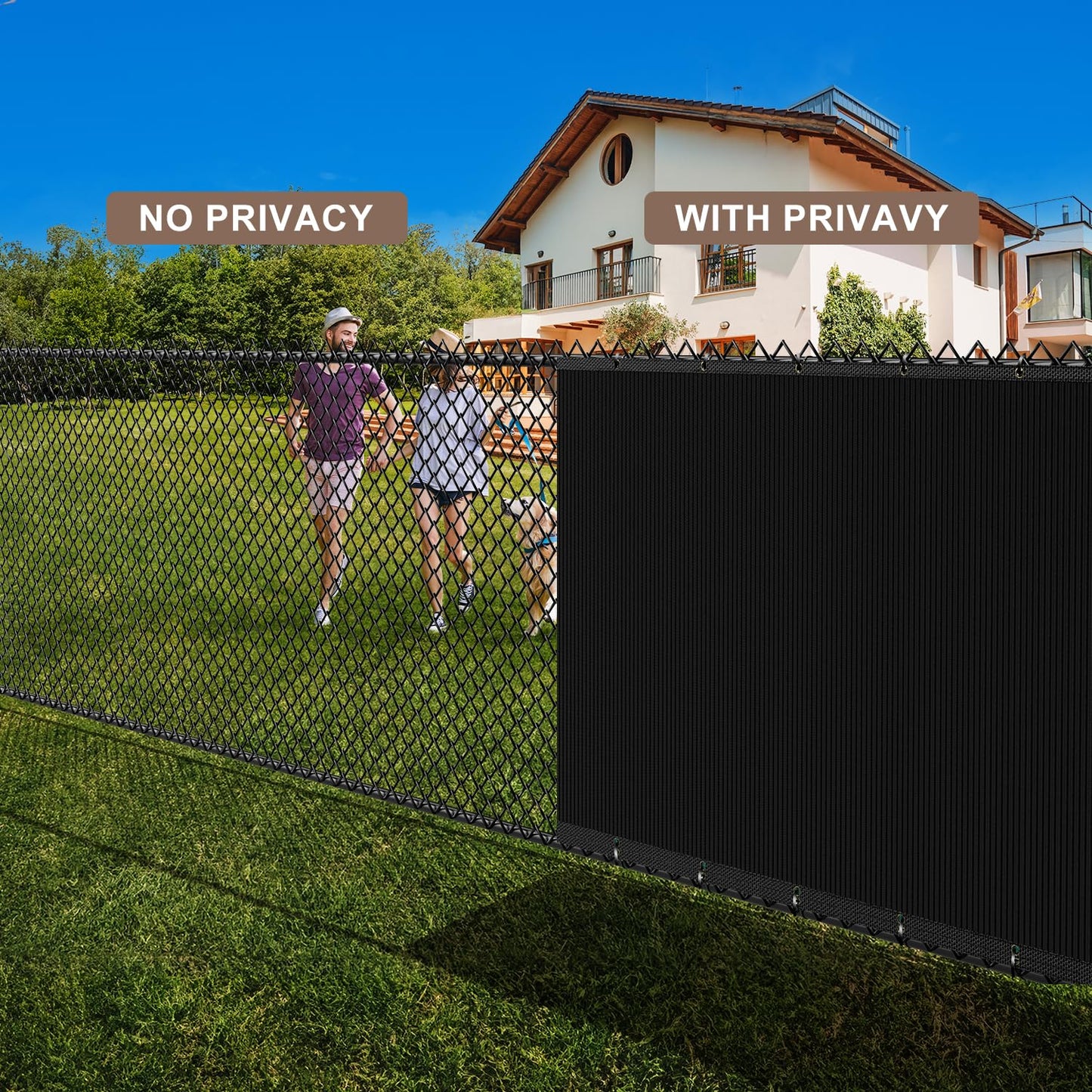 Patiobay 4X50FT Privacy Screen Fence, Heavy Duty Fencing Shade Cover, 170GSM 90% Blockage Mesh Shade Net for Wall Garden Yard Backyard (4 ft X 50 ft, Black)