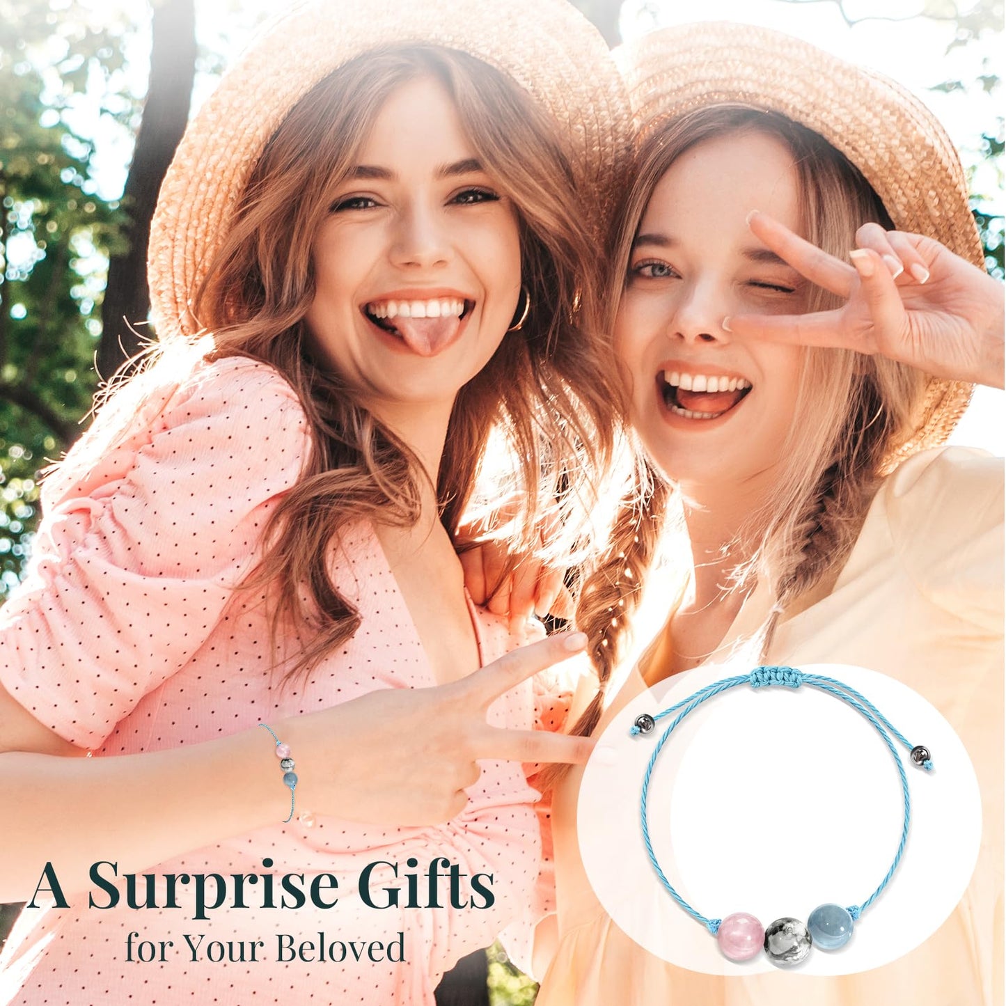 ZOKCC Crystal Healing Bracelets Gifts for Women: Spiritual Natural Healing Stone Anxiety Protection Bracelets Birthday Christmas Gifts for Friends Sister Coworker Nurse Teacher
