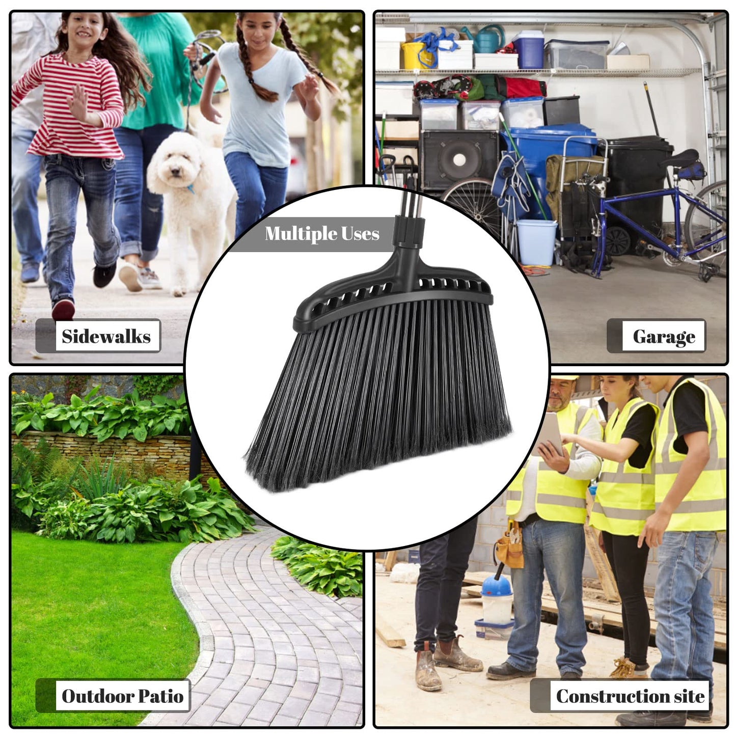 Outdoor Broom,Masthome Heavy Duty Broom,56" Brooms for Sweeping Outdoor,Angle Commercial Brooms with Hard Bristles, for Kitchen Home Office Garage Courtyard Lobby Lawn Concrete