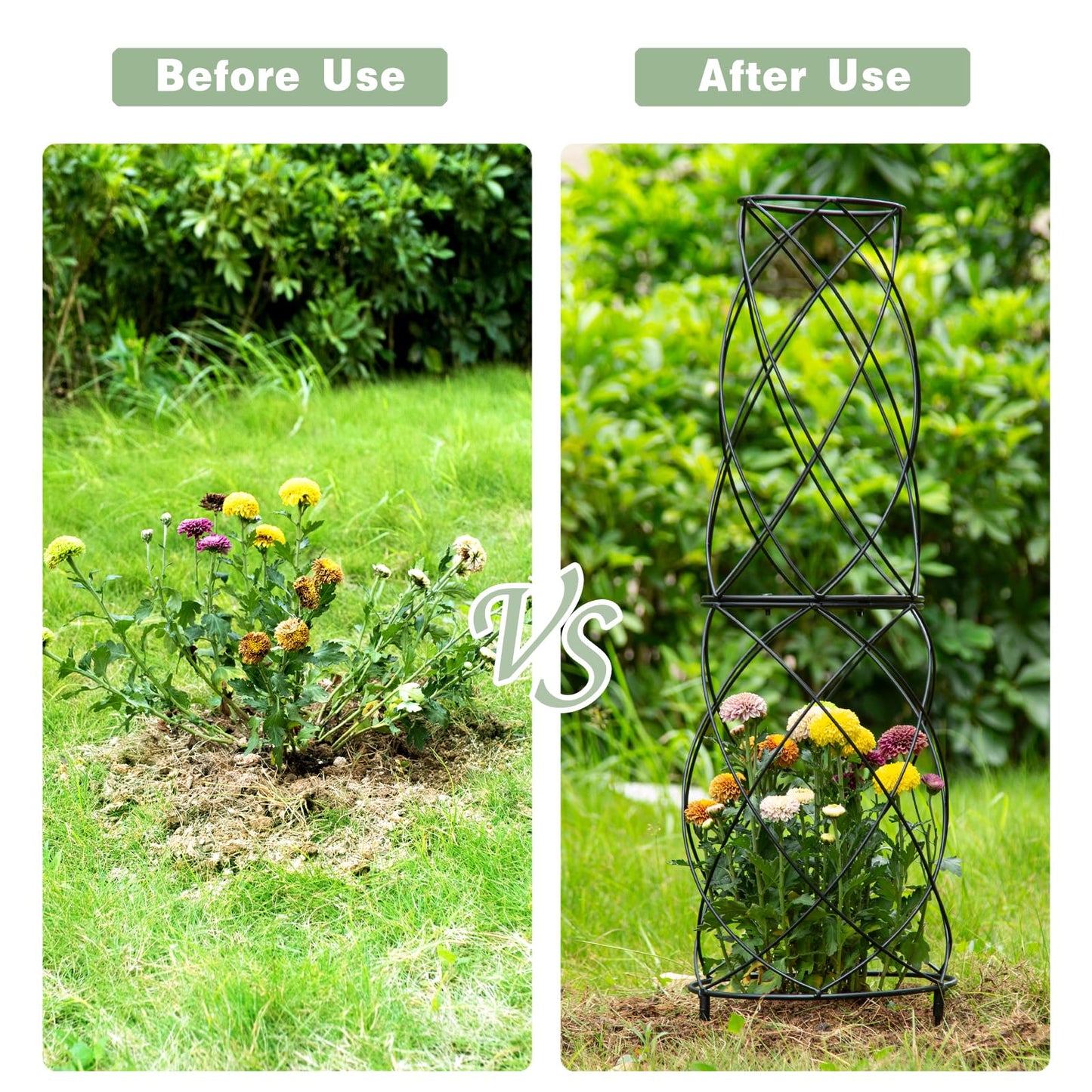 GOOOXIM 35-Inch Metal Garden Obelisk Trellis for Indoor & Outdoor Plants – Durable, Weather-Resistant Support for Climbing Vines, Roses, and Flowering Bushes – Decorative Potted Plant Structure