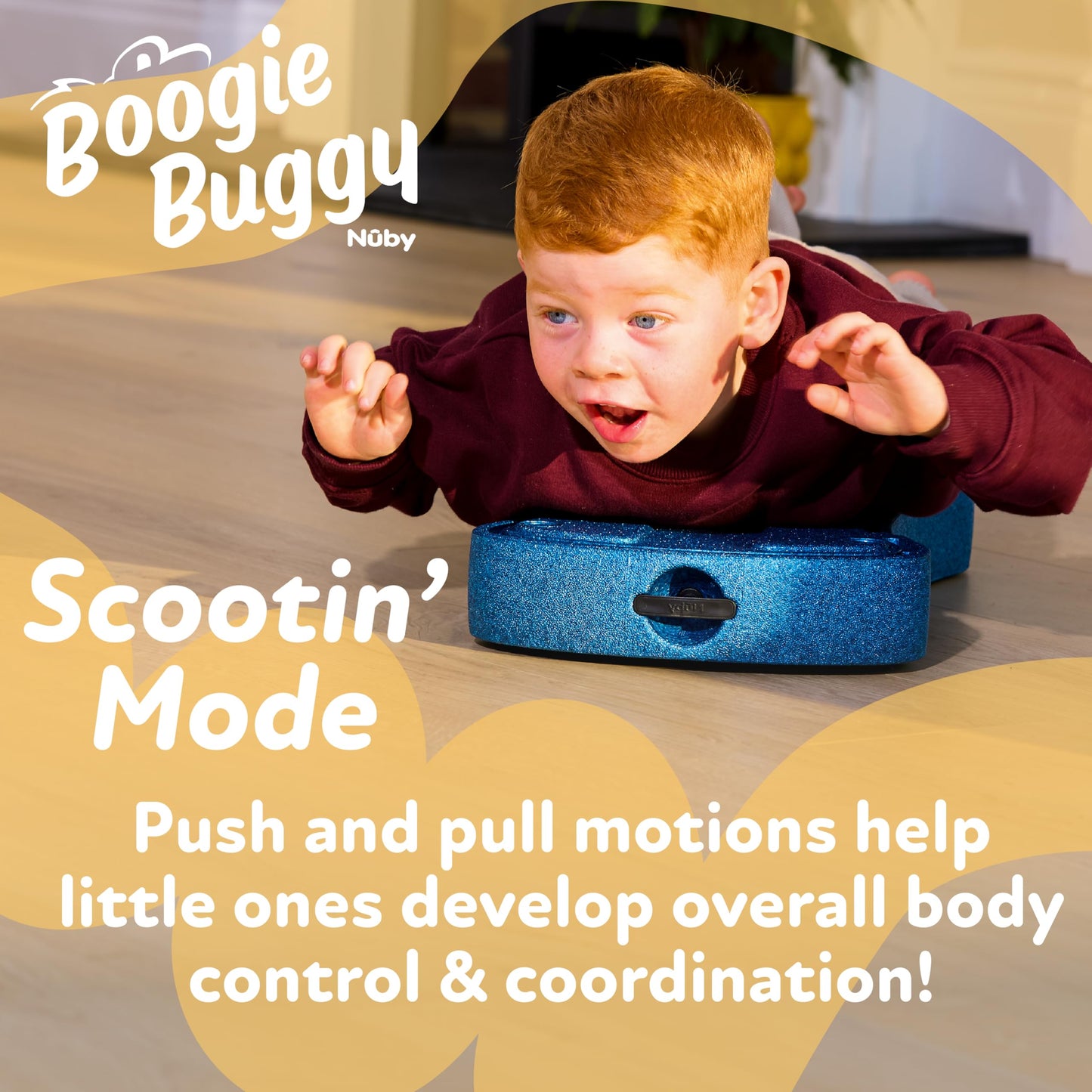 Nuby Boogie Buggy 3-in-1 Scooter for Kids - Walker, Scooter & Caster Board - Indoor & Outdoor Ride-On Toy for Ages 12+ Months - Pink