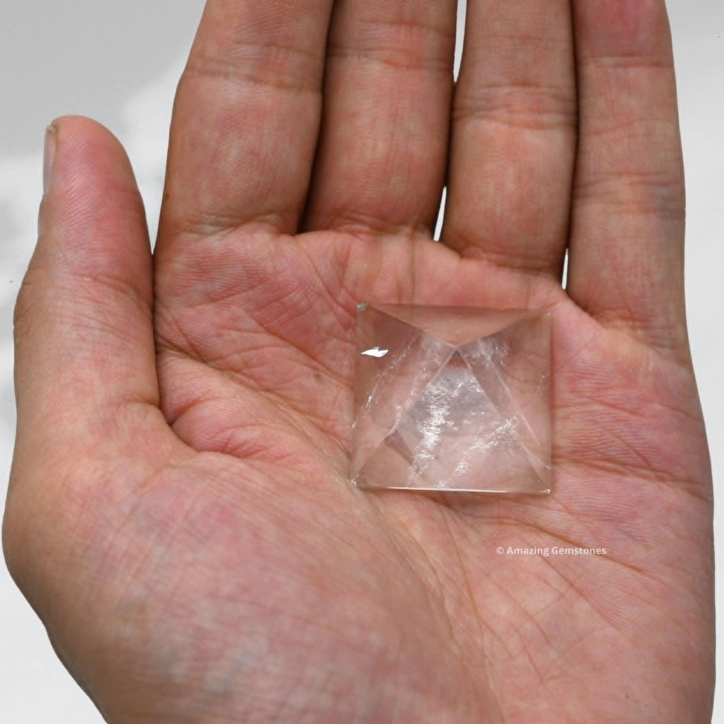 Amazing Gemstone Clear Quartz Pyramid Crystal Healing Stones - 1" Great Pyramid Figurine of Natural Stone Pyramid for Meditation, Reiki, Chakra Balancing and Crystal Pyramids Grid