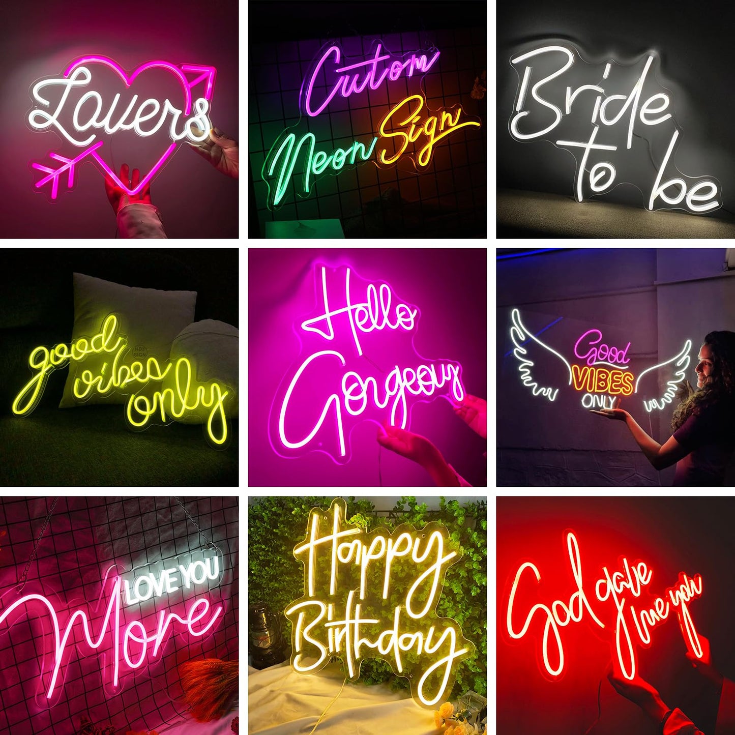 WNAKSEN Custom LED Neon Sign, Dimmable with Remote, Personalized Custom Text Logo Neon Light for Bedroom, Business Logo, Bar, Wedding, Birthday Party & Wall Decor