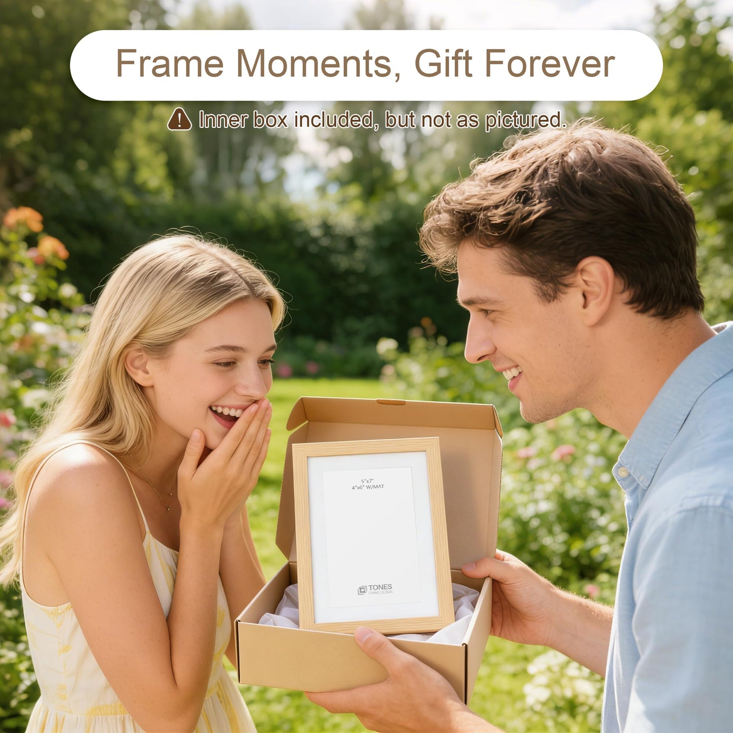 TONES FRAME DESIGN 11x14 Picture Frame with Mat to 8x10 Natural Wood Solid Veneer 11x14 Frame Set of 2 with Shatterproof Plexiglass, Wooden 11 x 14 Picture Frames for Poster Gallery Wall Home Decor, 2 Pack