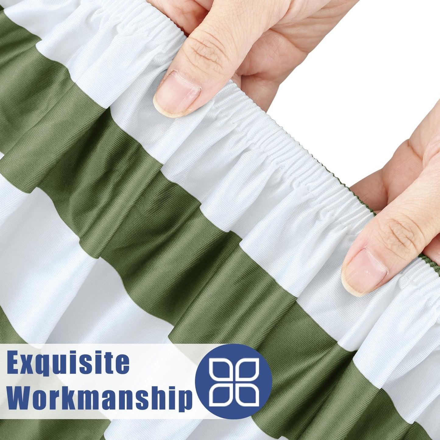 Moosfor Picnic Table Cover with Bench Covers, Elastic Fitted Spandex Tablecloths for 6 Foot Rectangle Tables, Stretch Washable Patio Tablecloth for Outdoor, Camping (Stripe, 30"x72")