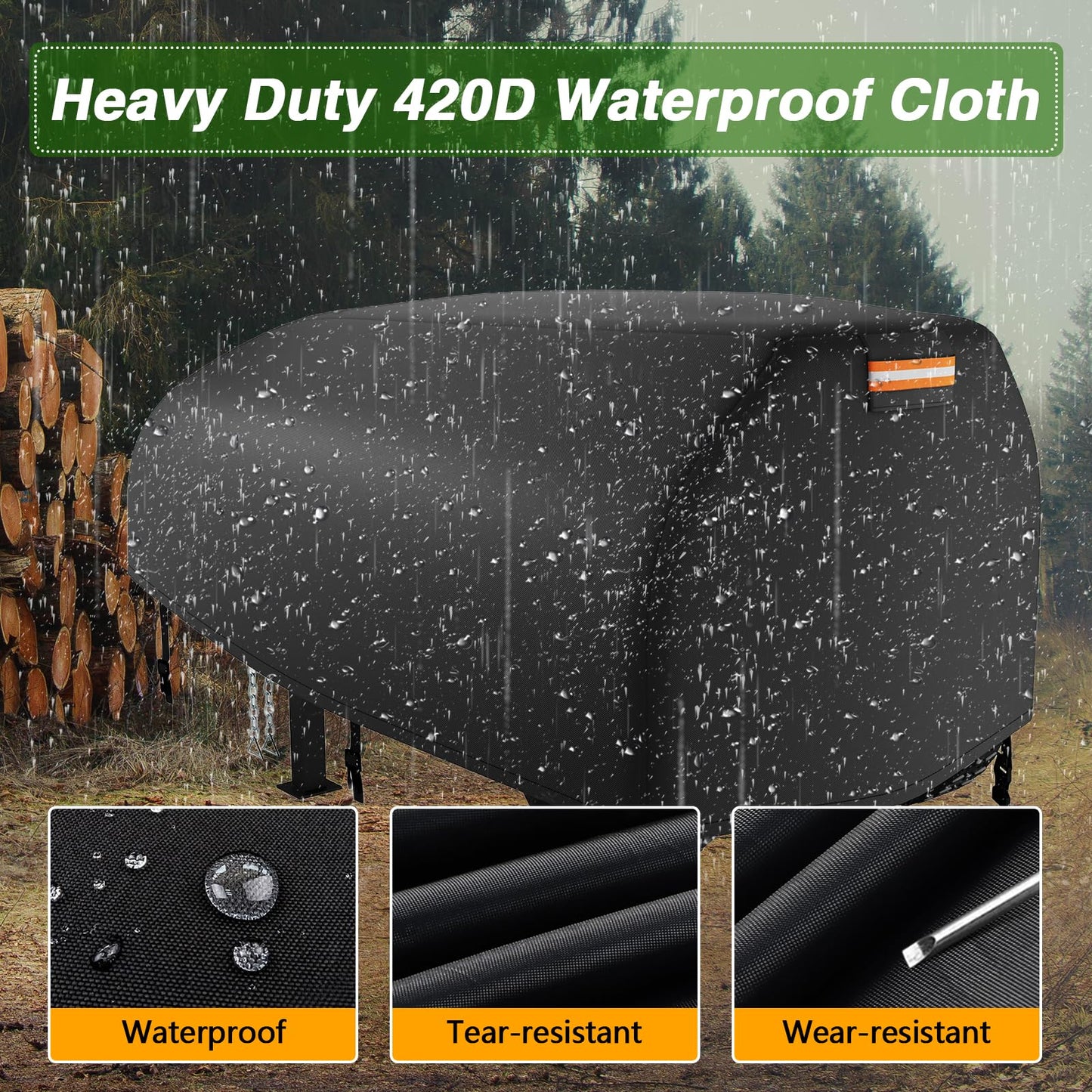 EVRBUL Log Splitter Cover Waterproof, 83" x 45" x 39", for 15-45 Ton Log Splitter, Heavy Duty Wood Splitter Cover, All Weather Protection