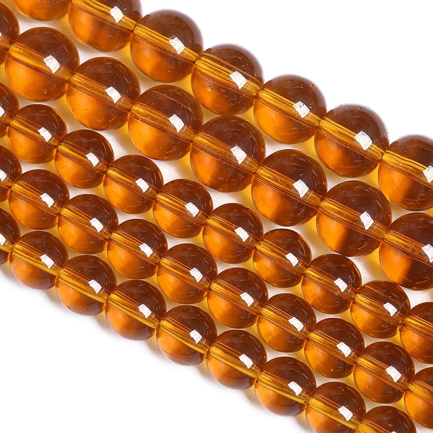 6MM 63PCS Amber Glass Spacer Loose Beads for Jewelry Making DIY Bracelet Necklace