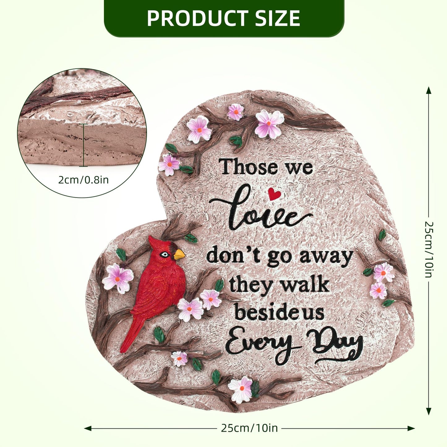 Jazcimdo Sympathy Gifts for Loss of Loved One, Memorial Garden Stones in Memory of Loved One Gifts, Condolence Bereavement Gift for Garden, Outside, or Home Decor (10 inch)