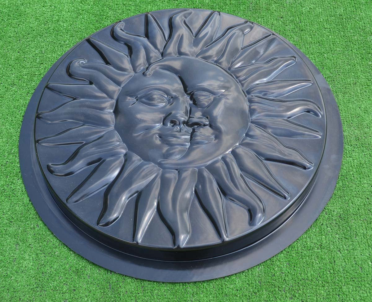Concrete Mold Sun and Moon Plaster Concrete Stepping Stone Garden Path Decor (S11)
