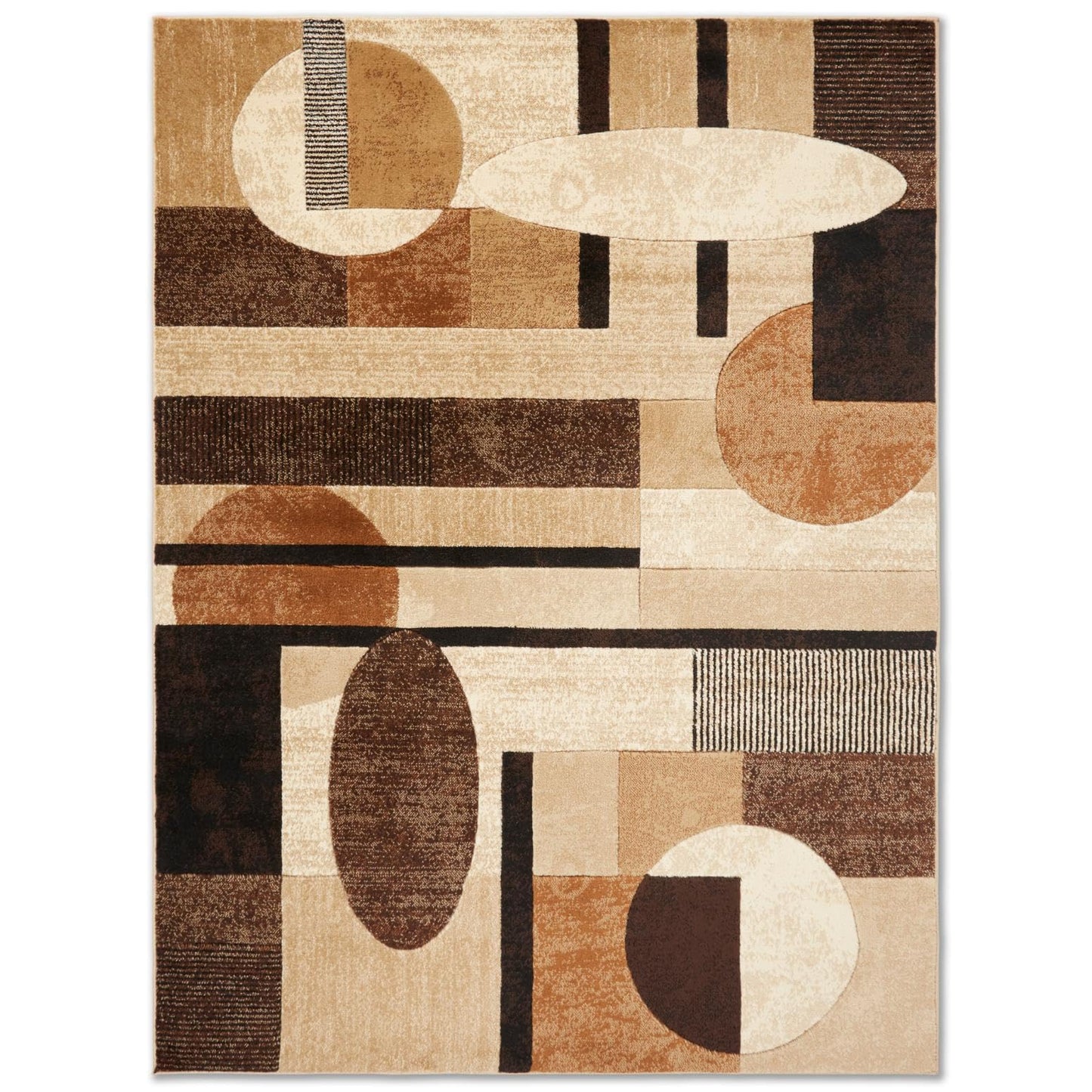 Home Dynamix Tribeca Jasmine Modern Area Rug, Abstract Brown/Beige 39" X 55"