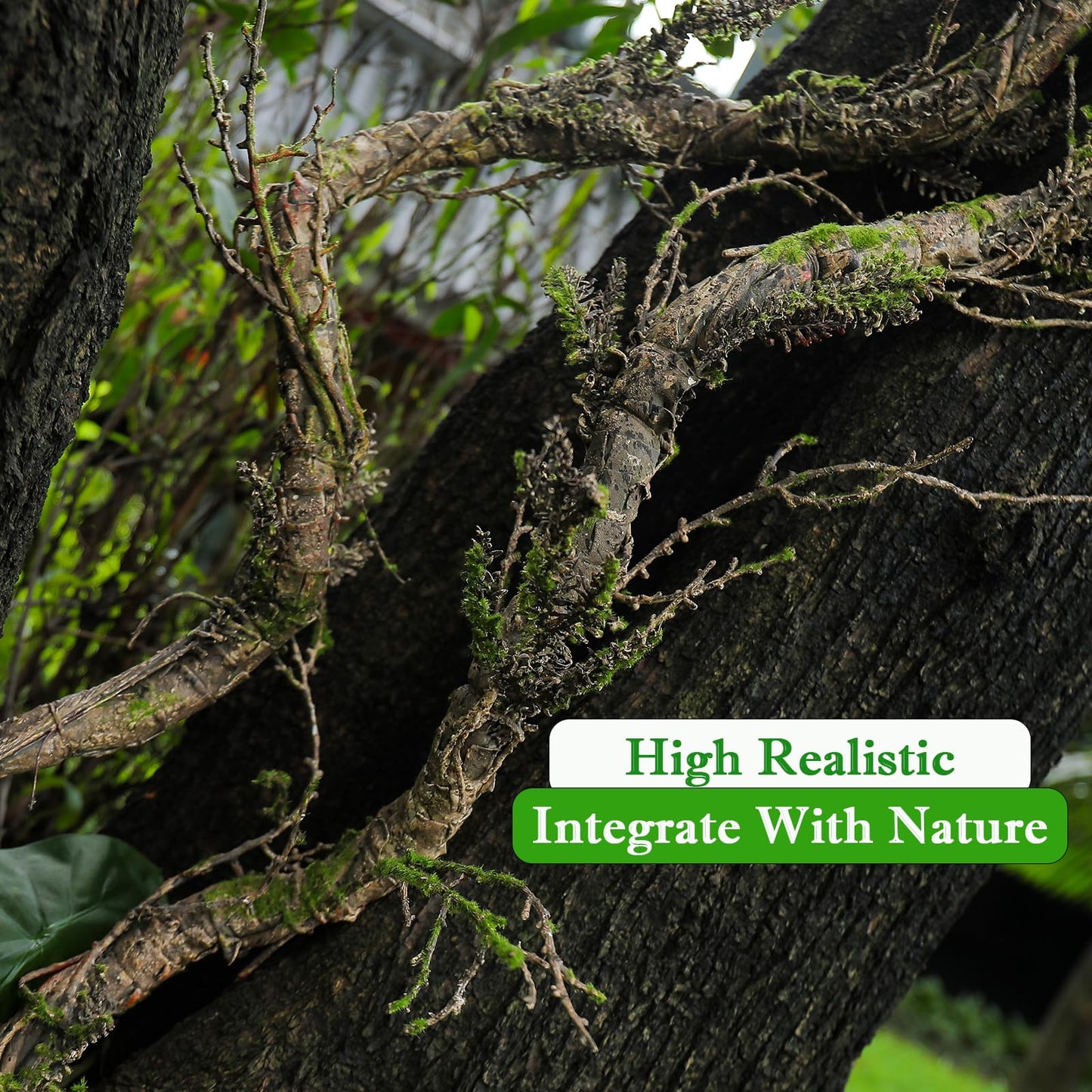2Pcs 39.4inch Thick Bendable Artificial Tree Trunk Fake Large Wood Branches Twig Moss Grape Vine Garland Twisted Stick For Terrarium Outdoor Hanging Mantel Reptile Climbing Wall Yules Decorations