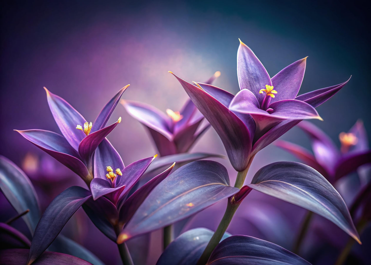 5 Cuttings Purple Hearts Wandering Jew - Tradescantia Pallida Purpurea Plant - Easy to Grow Indoor Outdoor Plant - Unrooted Cuttings