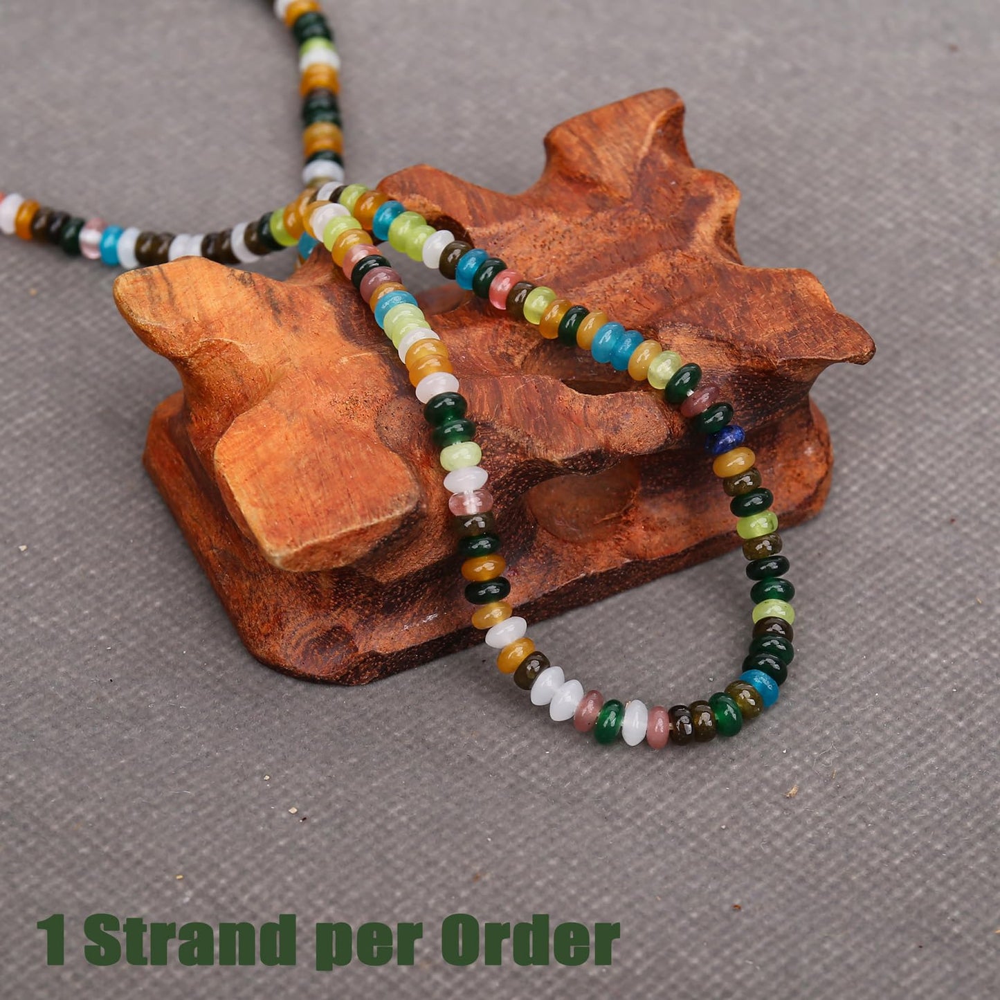 BONNY BOXX 1 Strand (150PCs) Natural 2 * 4mm Colorful Rondelle Beads, Natural Abacus Disk Stone Beads Loose Spacer Gemstone for DIY Bracelet Necklace Jewelry Making