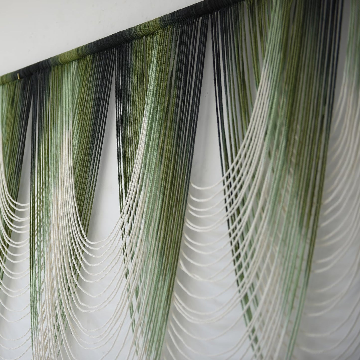 Macrame Wall Hanging Dip-Dyed Large Macrame Wall Decor Yarn Tapestry 57" W x 41" L For Headboard Bedroom Living Room Boho Fiber Home Art
