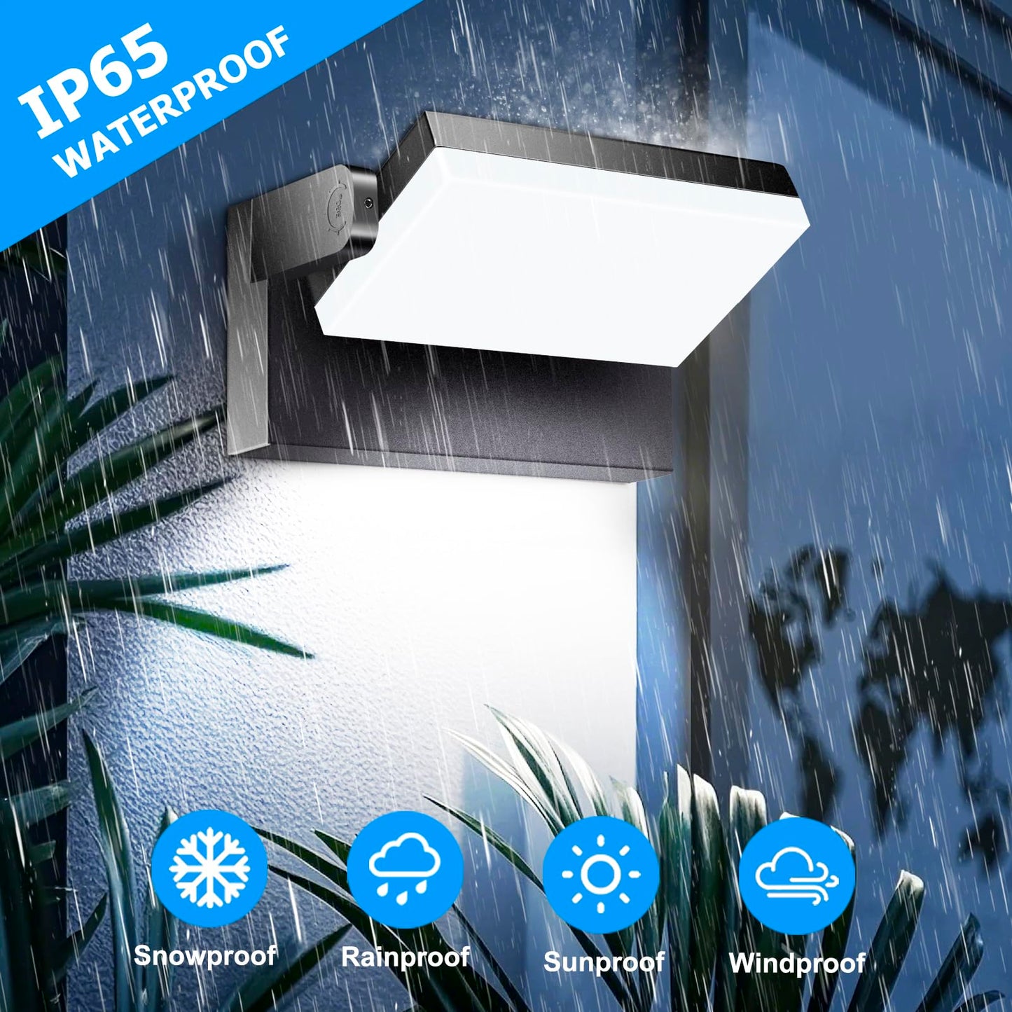 rosykite Motion Sensor Outdoor Wall Pack Lights,40W Acrylic LED Porch Lights 360 °Rotation,Waterproof 5000K/4000K/6000K Exterior Flood Wall Sconce Light for Garage