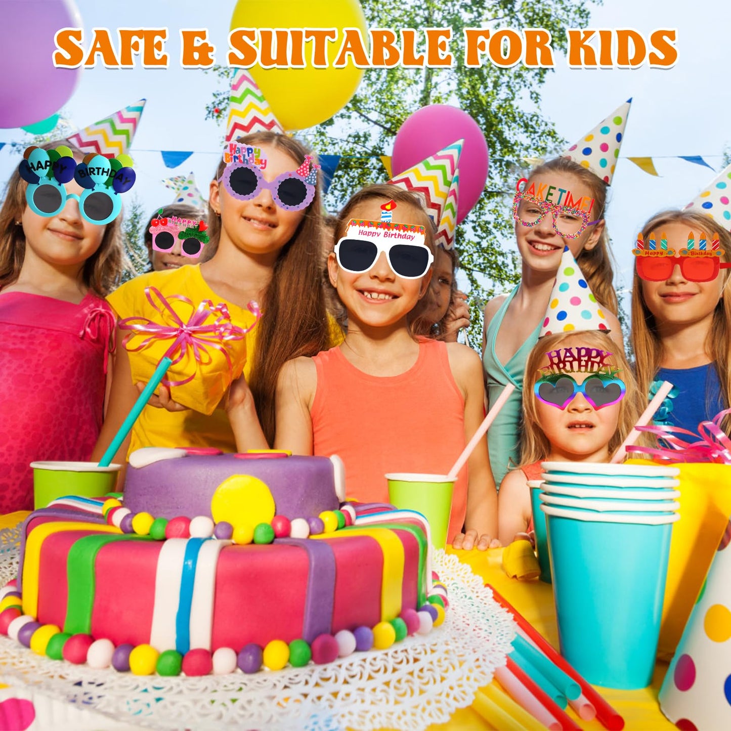 NICOWARM 12pcs Birthday Glasses, Happy Birthday Sunglasses, Novelty Funny Photo Booth Props for Happy Birthday Party, Birthday Sunglasses for Adults Birthday Party Supplies