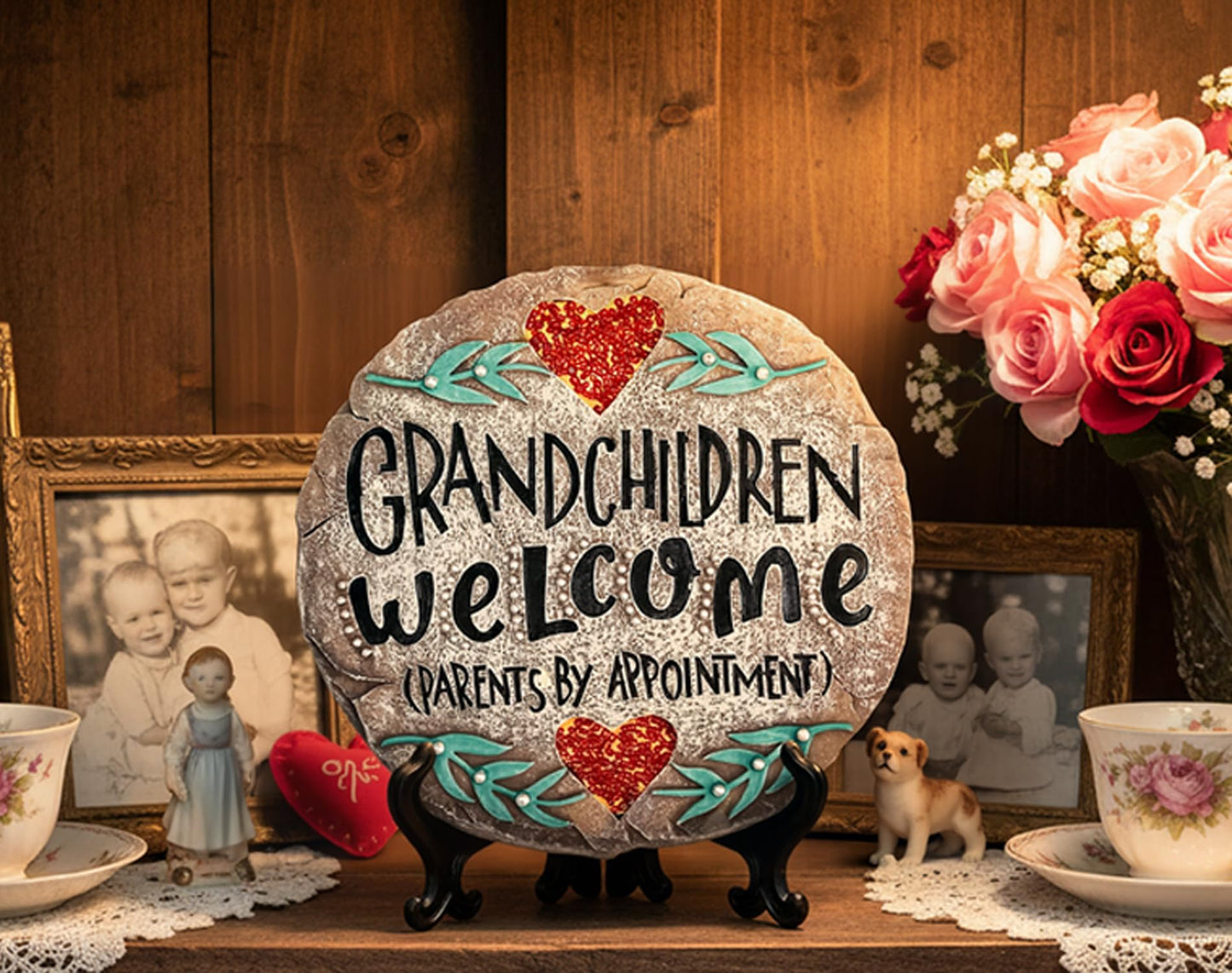 Outdoor/Garden Stepping Stones - Grandma and Grandpa Gifts - Great Grandma Gifts (Grandparents Day Gift Grandchildren Welcome Home)