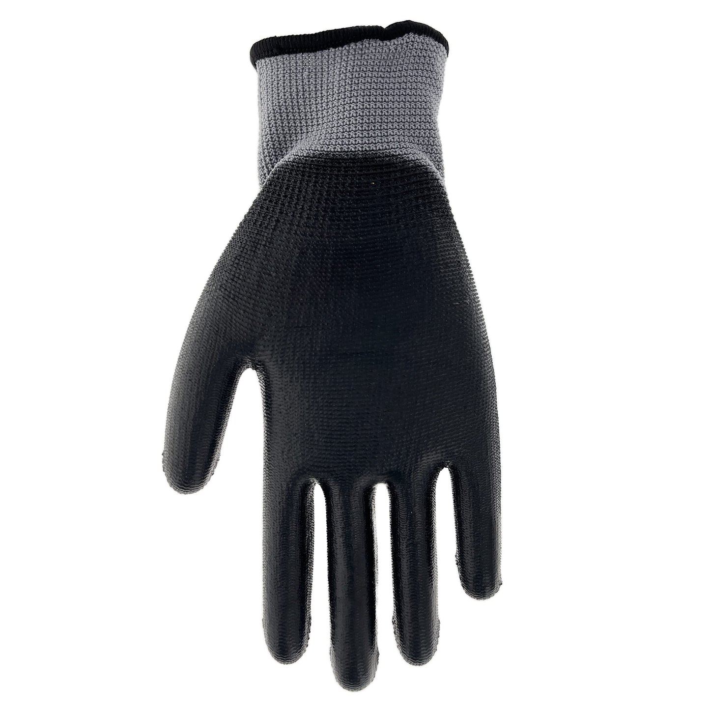 Boss Kid's Polyurethane Coated Work Gloves, Enhanced Grip, High Dexterity, Water Resistant, Comfort, Gray/Black, Youth, (B33021-Y)