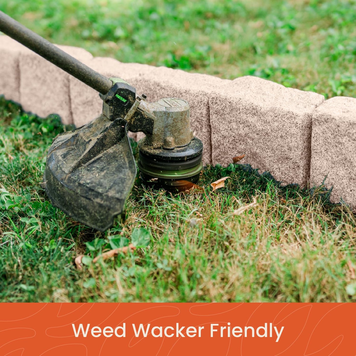 Beuta Landscape Edging | Garden Edging Border | Faux Stone Blocks for Lawn Edging, Flower Beds & Yard Edging – 4 Pack | Each Section Has 6 Blocks 48" L x 4" W x 6.5" H | 8 Spikes | Cobblestone