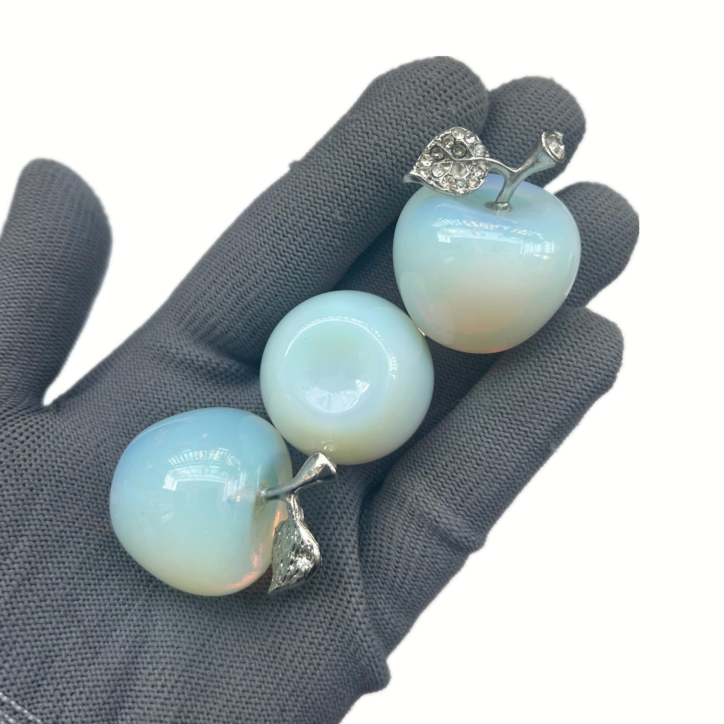 Sunshcat Synthetic Opalite 1.18 Inchs Apple Crystal and Healing Stone Statues,Room Decoration Christmas Decorations Thanksgiving Gifts Office Gifts Collectibles