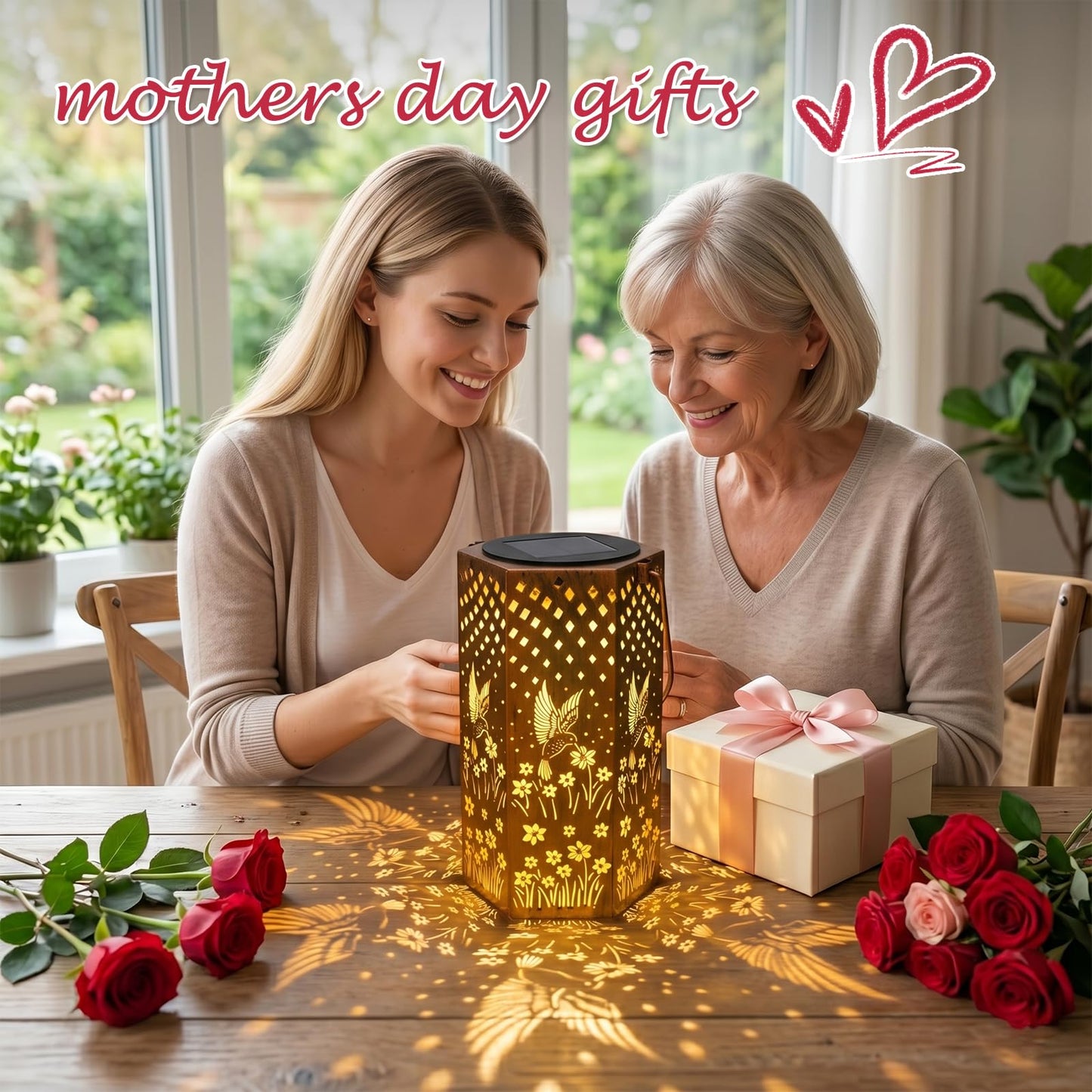 Mothers Day Gifts for Mom Grandma - Birthday Gifts for Women, Hummingbird Solar Lanterns Outdoor Waterproof, Garden Decor for Outside