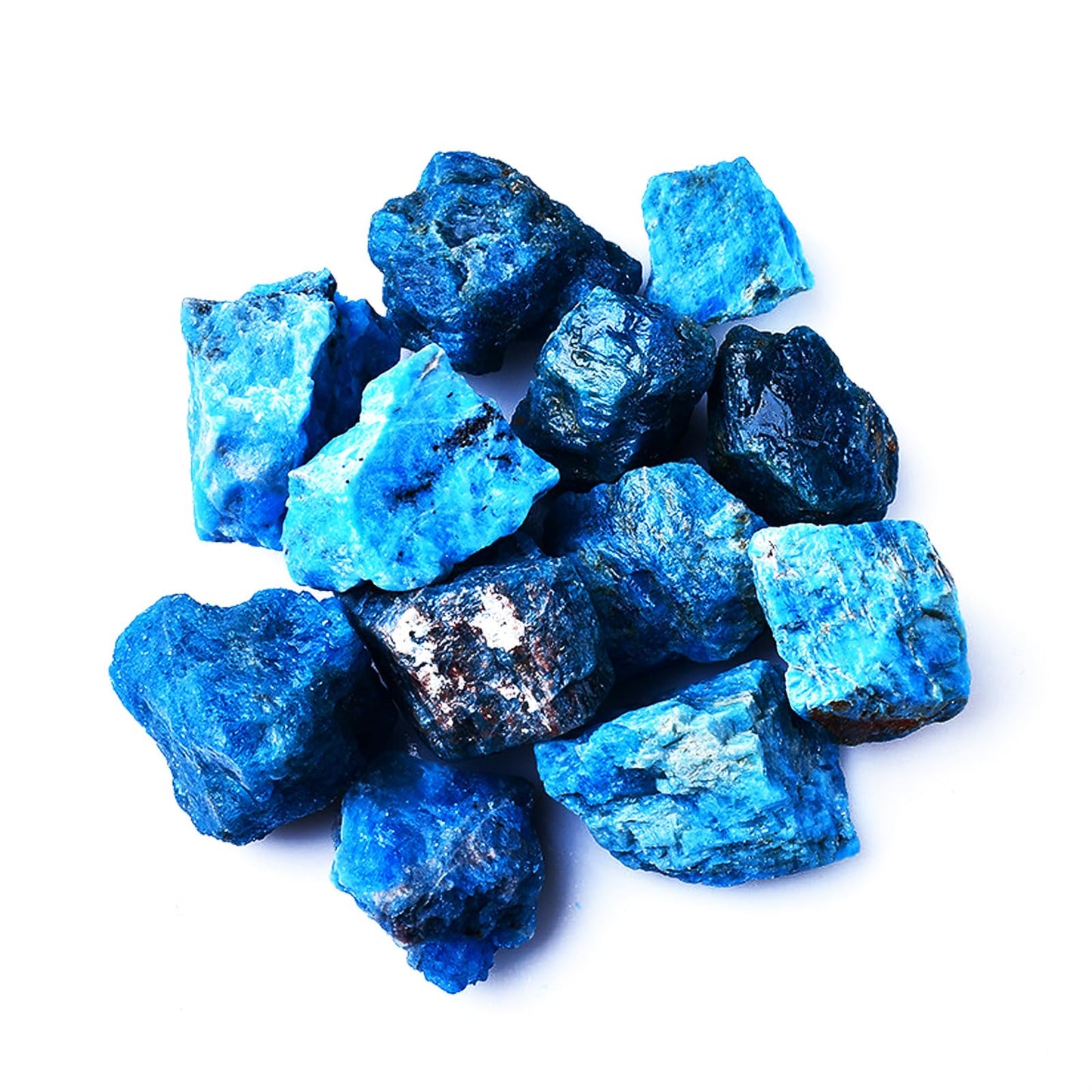 Raw Crystals, Large 1.2-2.0" Healing Crystal Natural Rough Stones for Intuition,Chakra,Meditation,Decoration,Polishing,Energy Work (Blue Apatite, 3.5oz-1.2-2.0"raw Crystals)