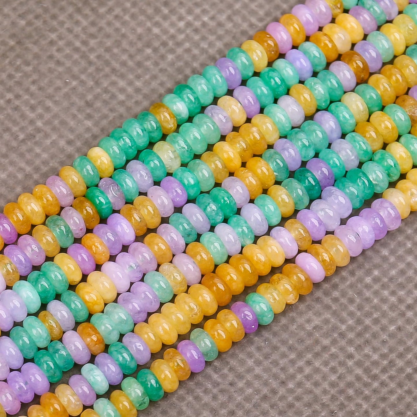 BONNY BOXX 1 Strand (150PCs) Natural 2 * 4mm Colorful Rondelle Beads, Natural Abacus Disk Stone Beads Loose Spacer Gemstone for DIY Bracelet Necklace Jewelry Making