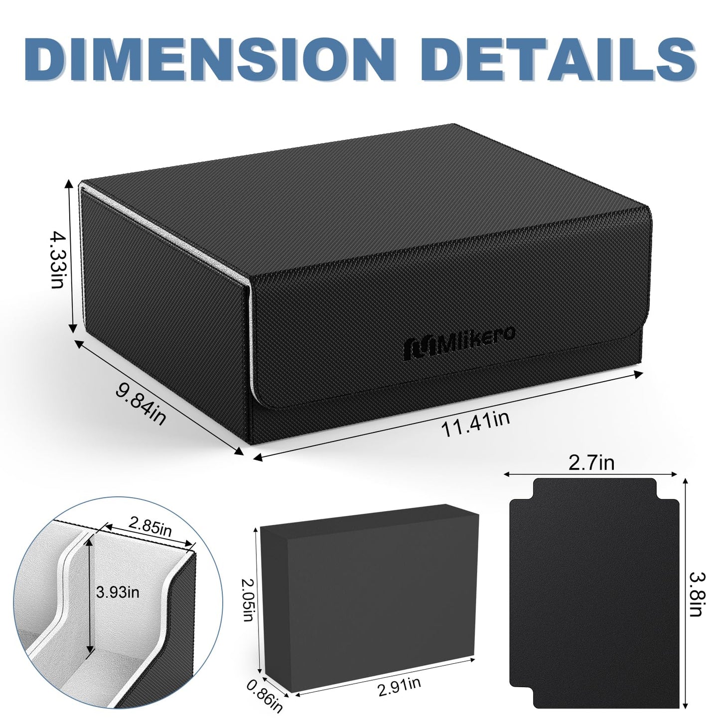 Mlikero Card Deck Case for Trading Cards 1800+, Trading Card Storage Box with 10 Dividers and 3 Foam Stoppers, Leather Magnetic Closure Commander Deck Box Fit for YuGiOh, MTG and Sport Cards