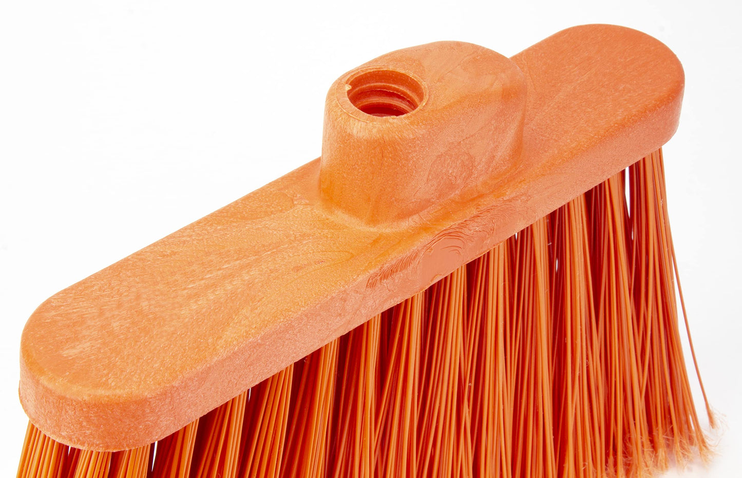SPARTA Plastic Broom Head, Angled, Flagged for Small Debris Indoor, Outdoor, Home, Restaurant, Lobby, Office, 12 Inches, Orange