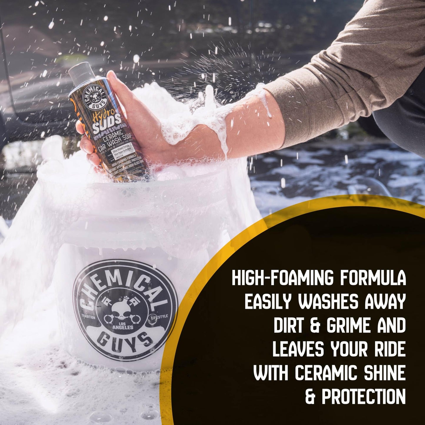 Chemical Guys HydroSuds Ceramic, Shine High Foaming Car Wash Soap - Foam Cannon Soap, Works with Foam Guns or Bucket Washes for Cars, Trucks, Motorcycles, RVs, and More, Berry Scent - 16 oz