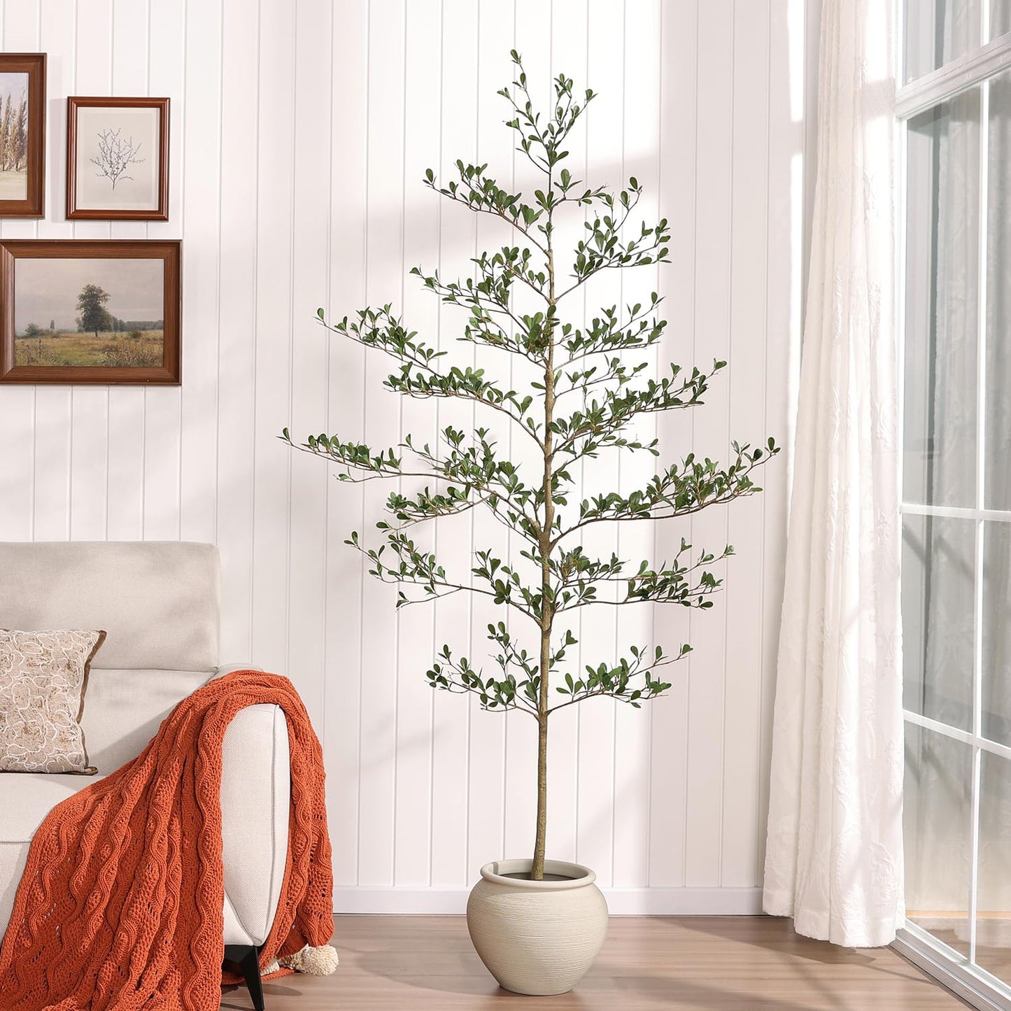 Verinatural Artificial Black Olive Tree 6ft - Shady Lady UV Resistant Faux Olive Trees Indoor Outdoor Decor - Modern Aesthetic Tall Fake Plants with Pot for Home Office Living Room Patio Floor, VN140