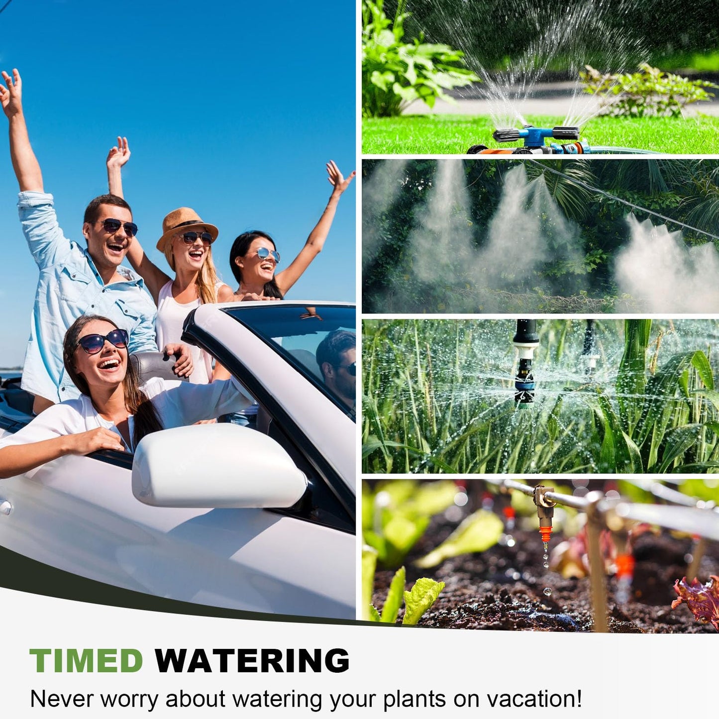 Smart Sprinkler Timer 2 Zone with Gateway, WiFi Water Timer with Rain Delay, Manual& Automatic Watering System for Garden Hose Faucet, App& Voice Control, Outdoor Hose for Yards Lawns