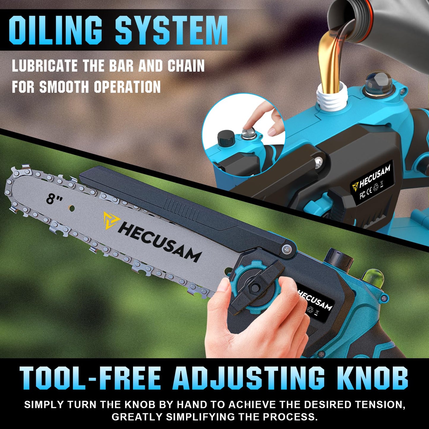 2-in-1 Cordless 8 Inch Pole Saw for Tree Trimming, 4.2M Extended Reach Electric Pole Saw with 180° Adjustable Head, Brushless Motor, 2×4.0Ah High-Capacity Batteries & Extra Chain