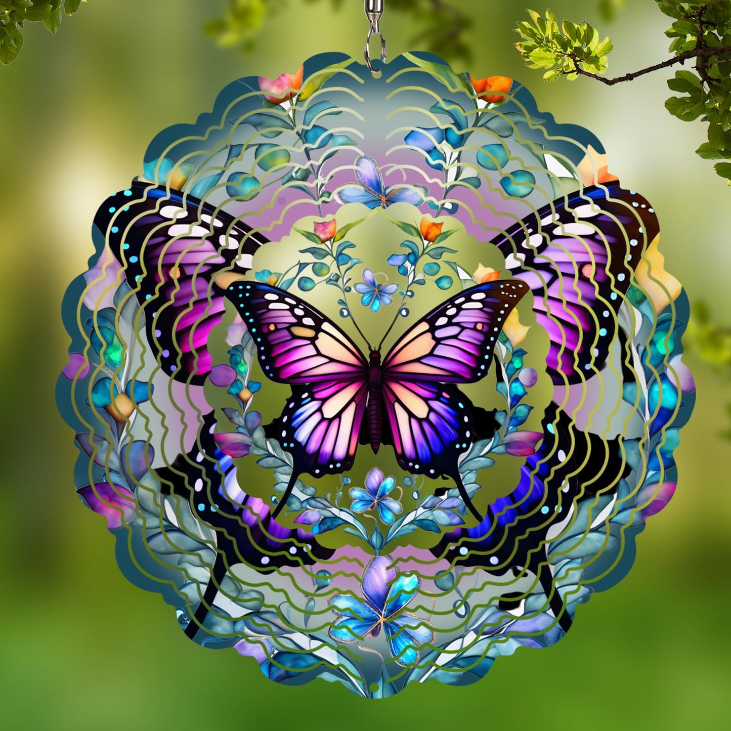 Wind Spinners Outdoor Butterfly -Birthday Gifts for Women Mom, Hanging Wind Sculptures Wind Spinners, 12 inch 3D Wind Spinner for Garden Decor for Outside, Garden, Patio, Yard