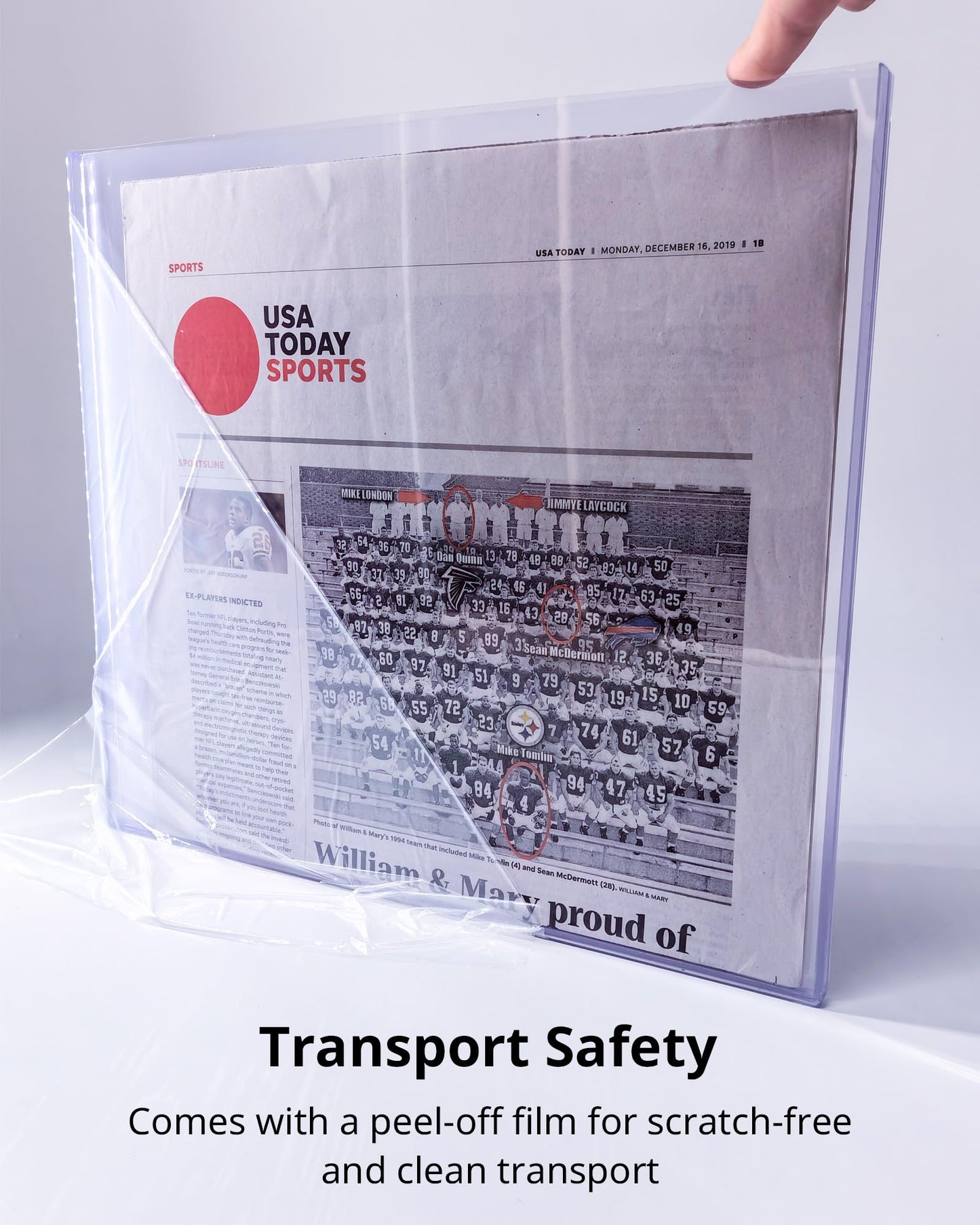 LEEFLIT Newspaper Toploader Holder - 7mm Thick Hard Plastic Top Loaders, 13 x 11, 5 Count, Clear, LF-NPTL-5BL250PT