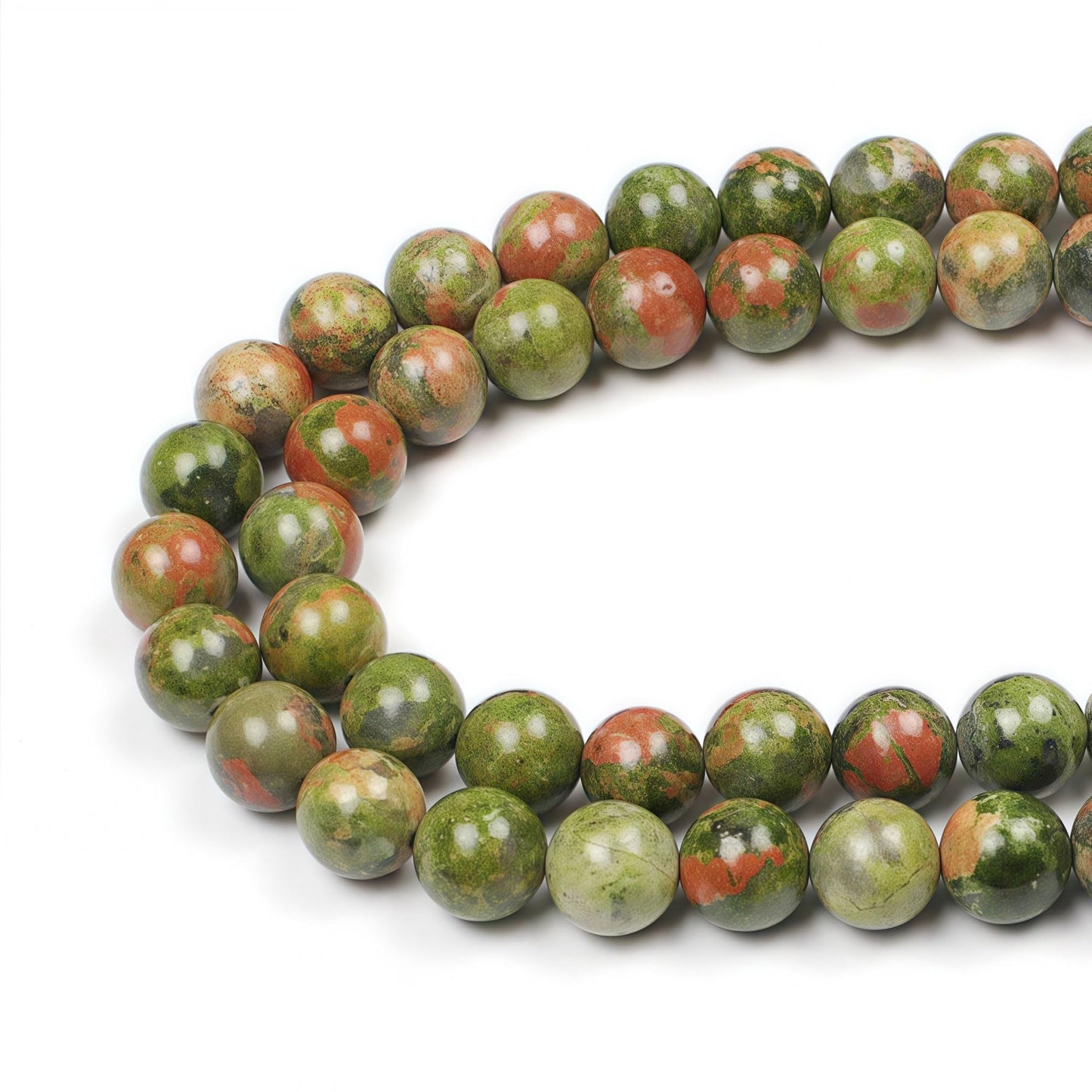 MJDCB Natural Stone Beads Unakite Round Loose Spacer Beads 15'' 4m 6m 8m 10mm 12m for Jewelry Making (8mm)
